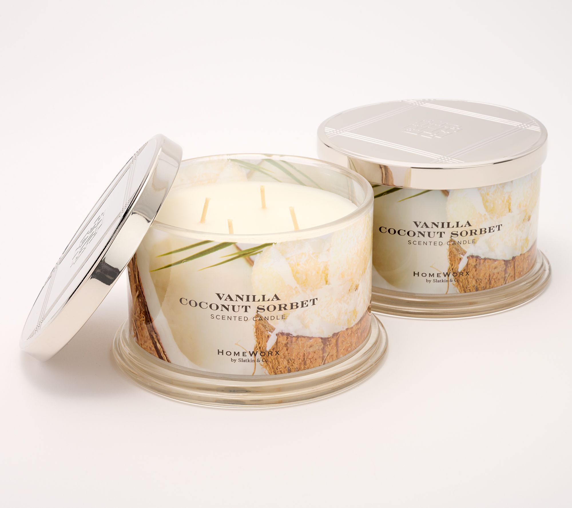 HomeWorx by Slatkin + Co. Set of 2 18oz Vanilla Coconut Sorbet