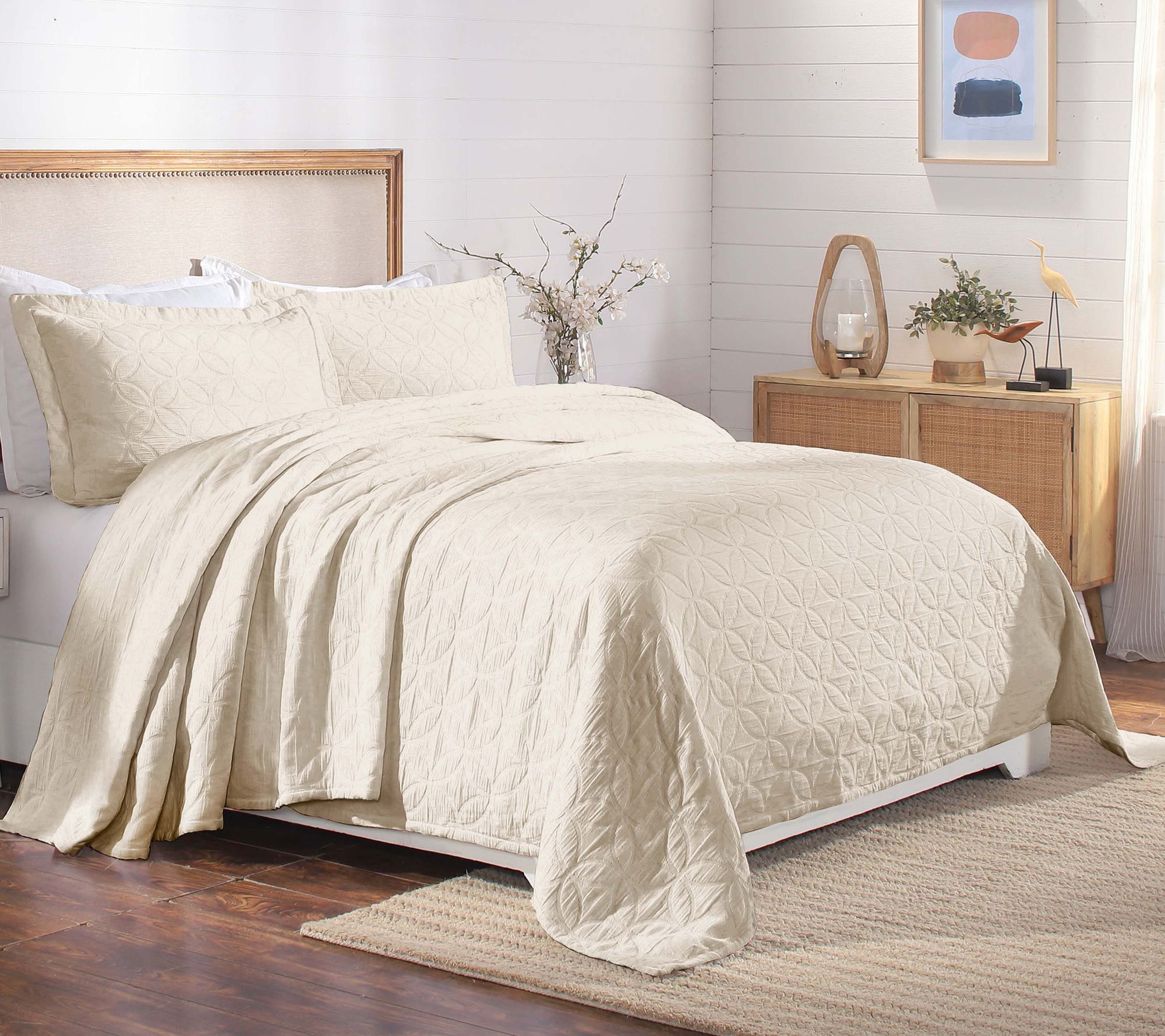 Superior Serenity Cotton Matelasse Weave Bedspread Set- Twin