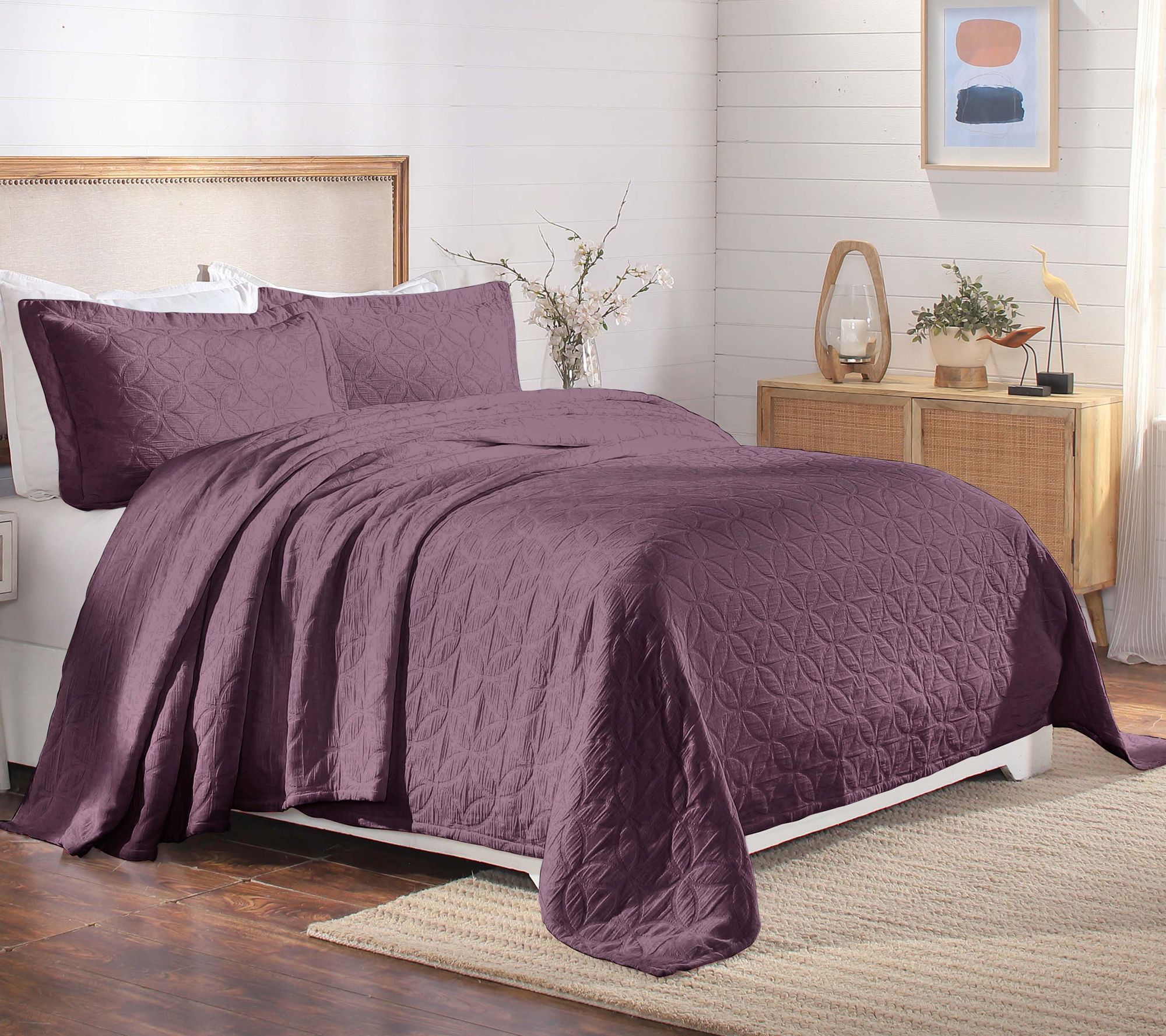 Superior Serenity Cotton Matelasse Weave Bedspread Set- Twin