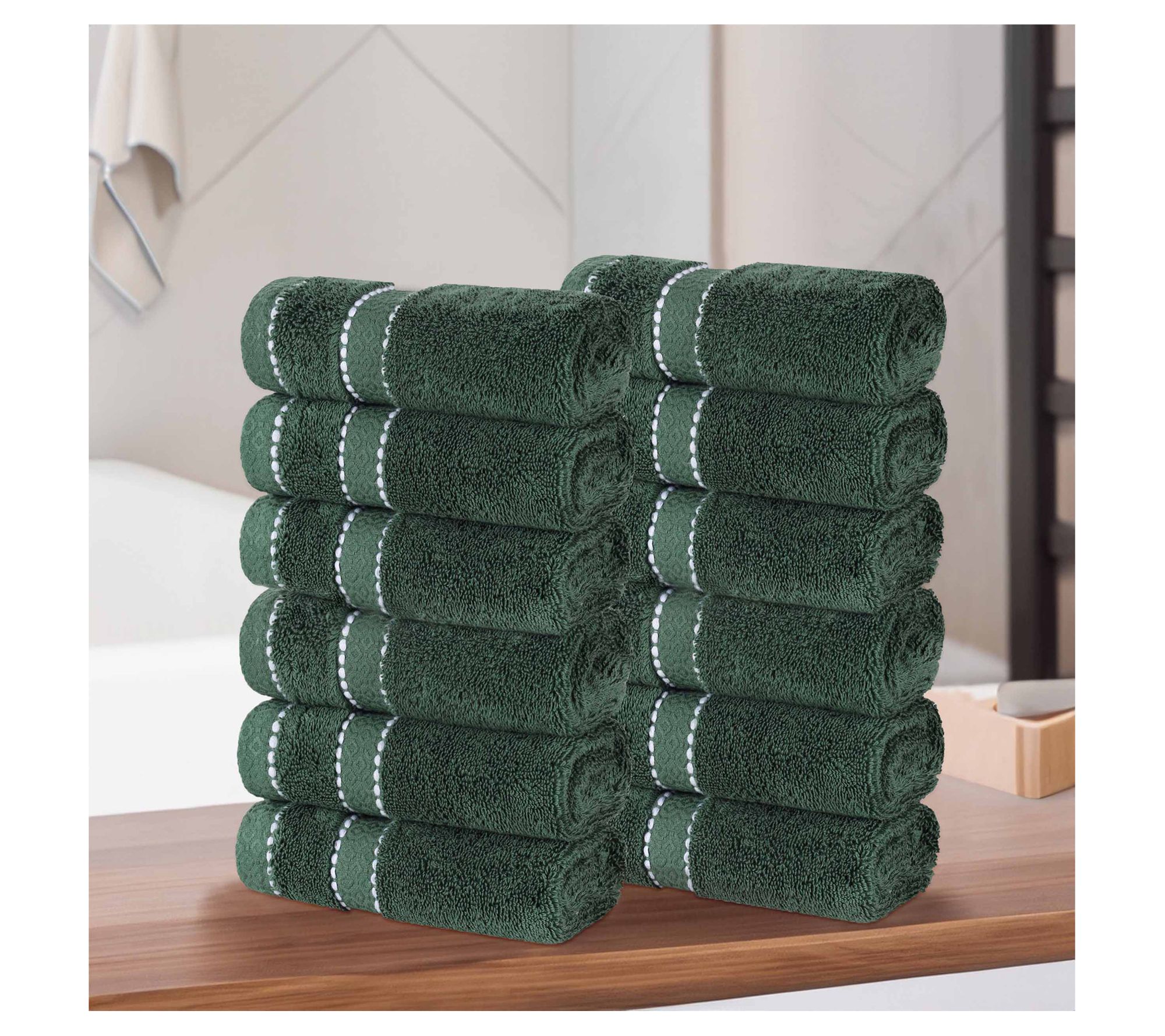 Superior 12pc Niles Egyptian Giza Ultra-Plush Face Towel Set