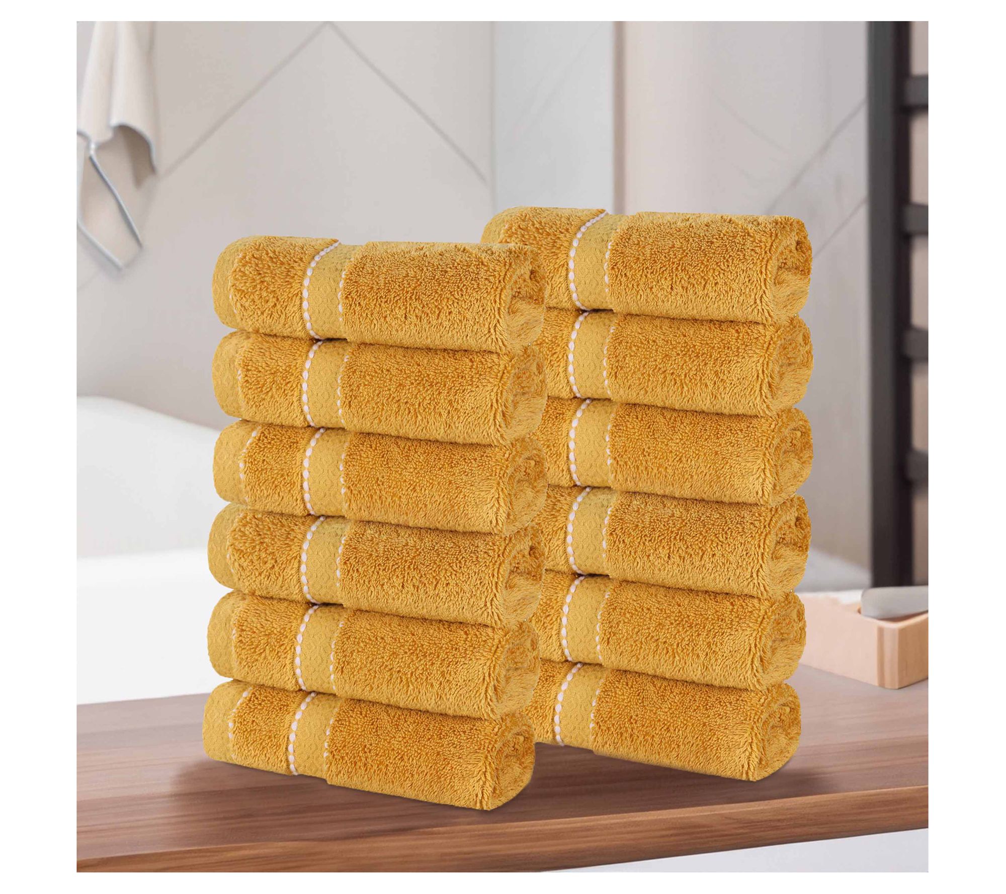 Superior 12pc Niles Egyptian Giza Ultra-Plush Face Towel Set