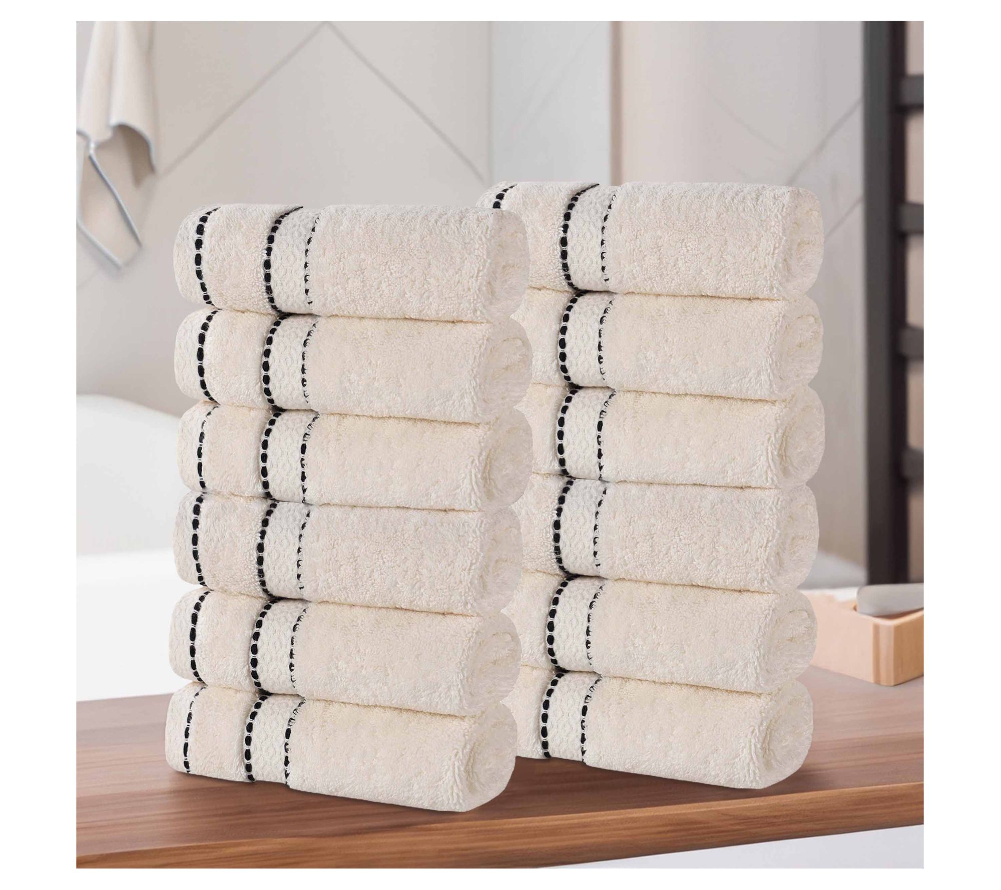 Superior 12pc Niles Egyptian Giza Ultra-Plush Face Towel Set