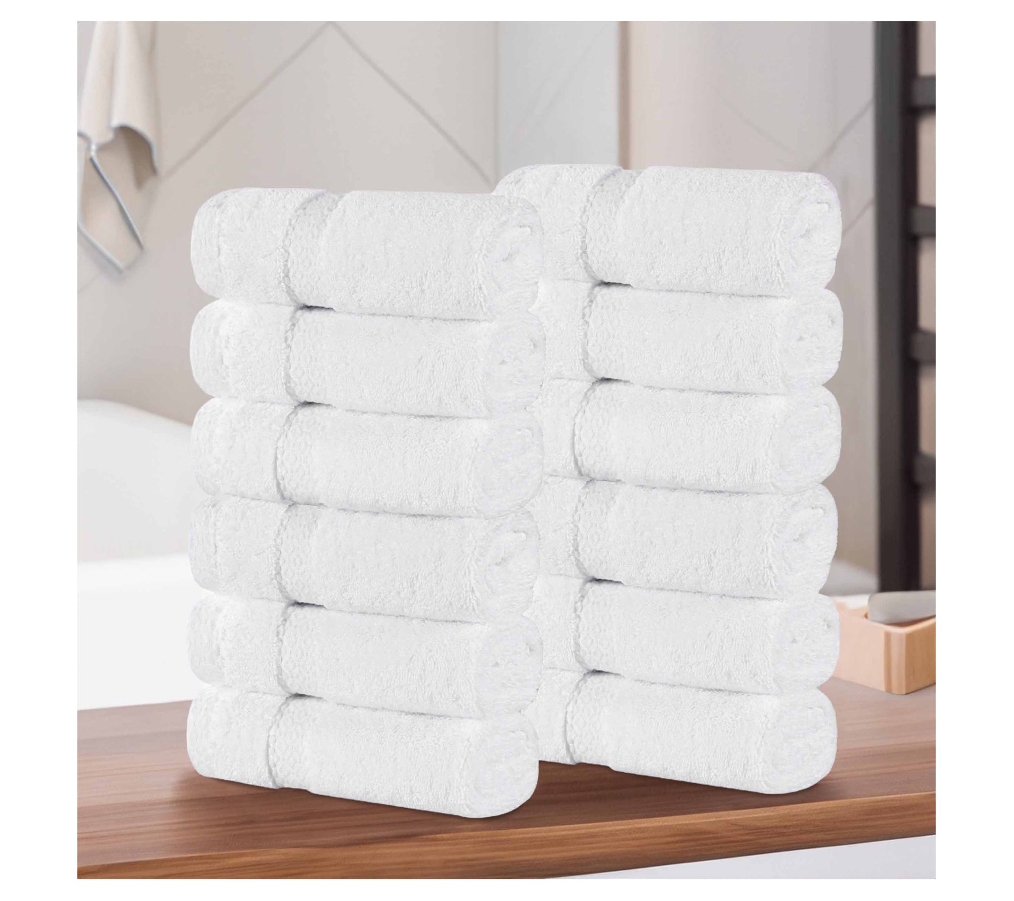 Superior 12pc Niles Egyptian Giza Ultra-Plush Face Towel Set