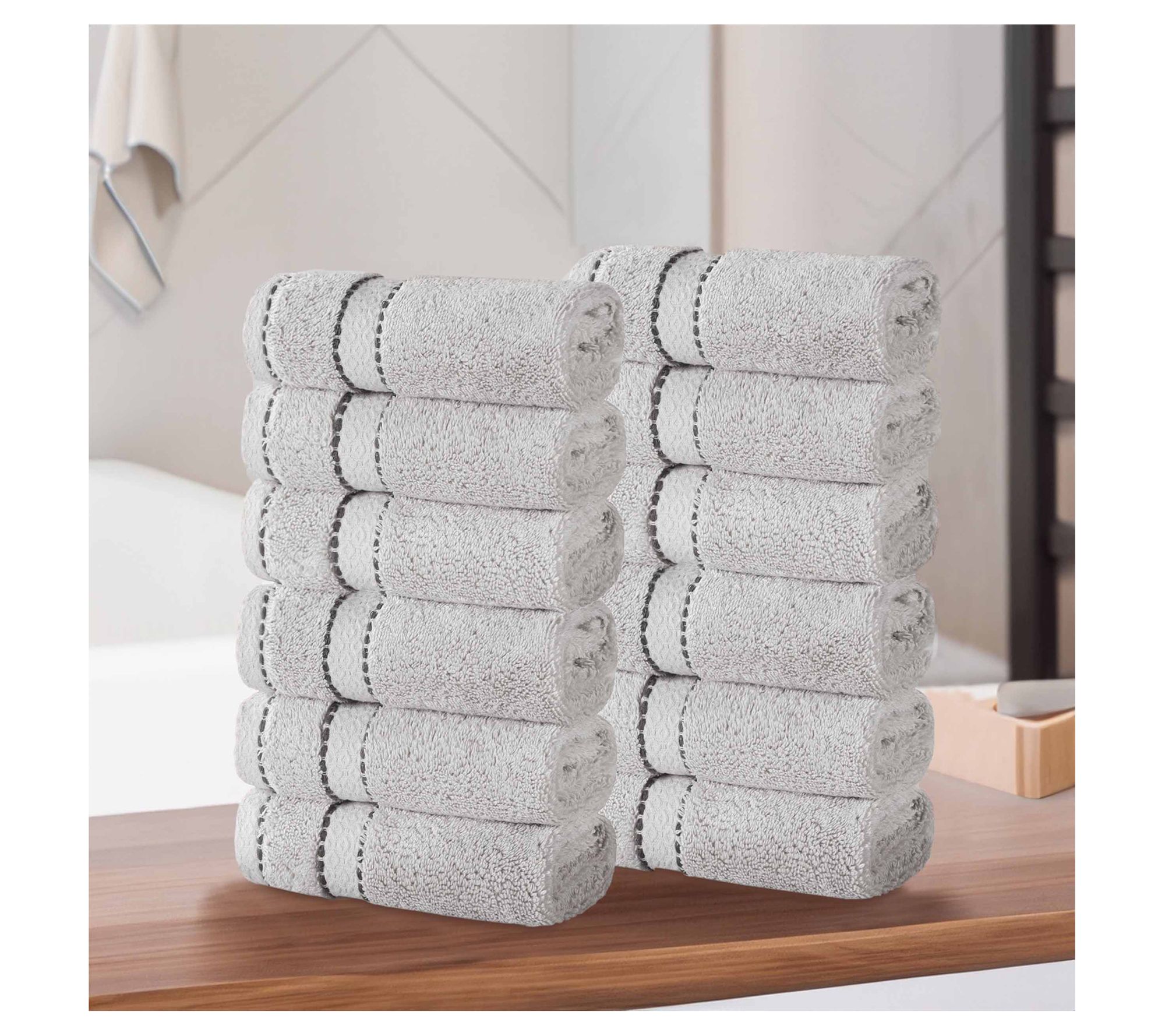 Superior 12pc Niles Egyptian Giza Ultra-Plush Face Towel Set