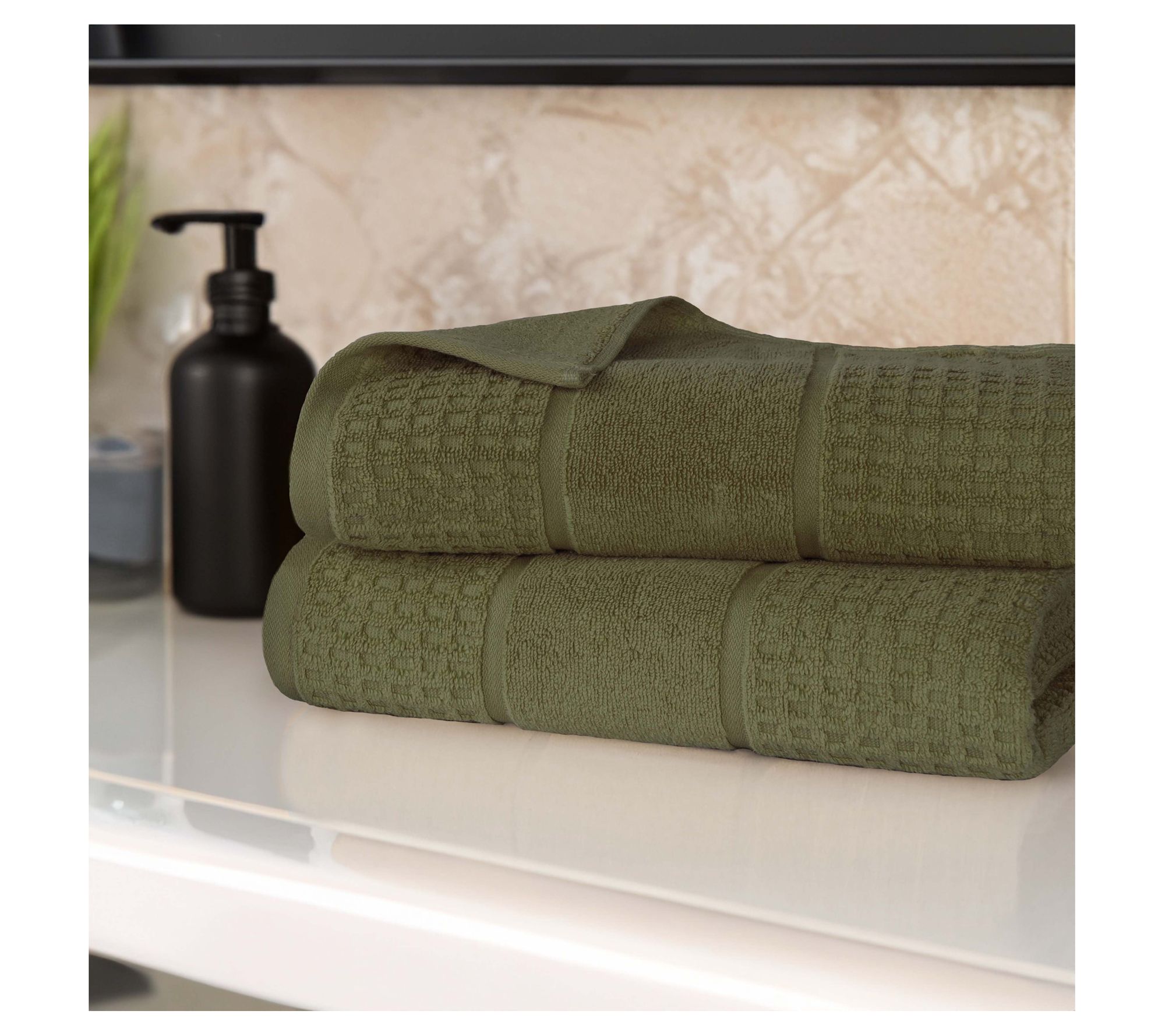 Superior Cotton Waffle Honeycomb 2-Piece Bath Sheet Set