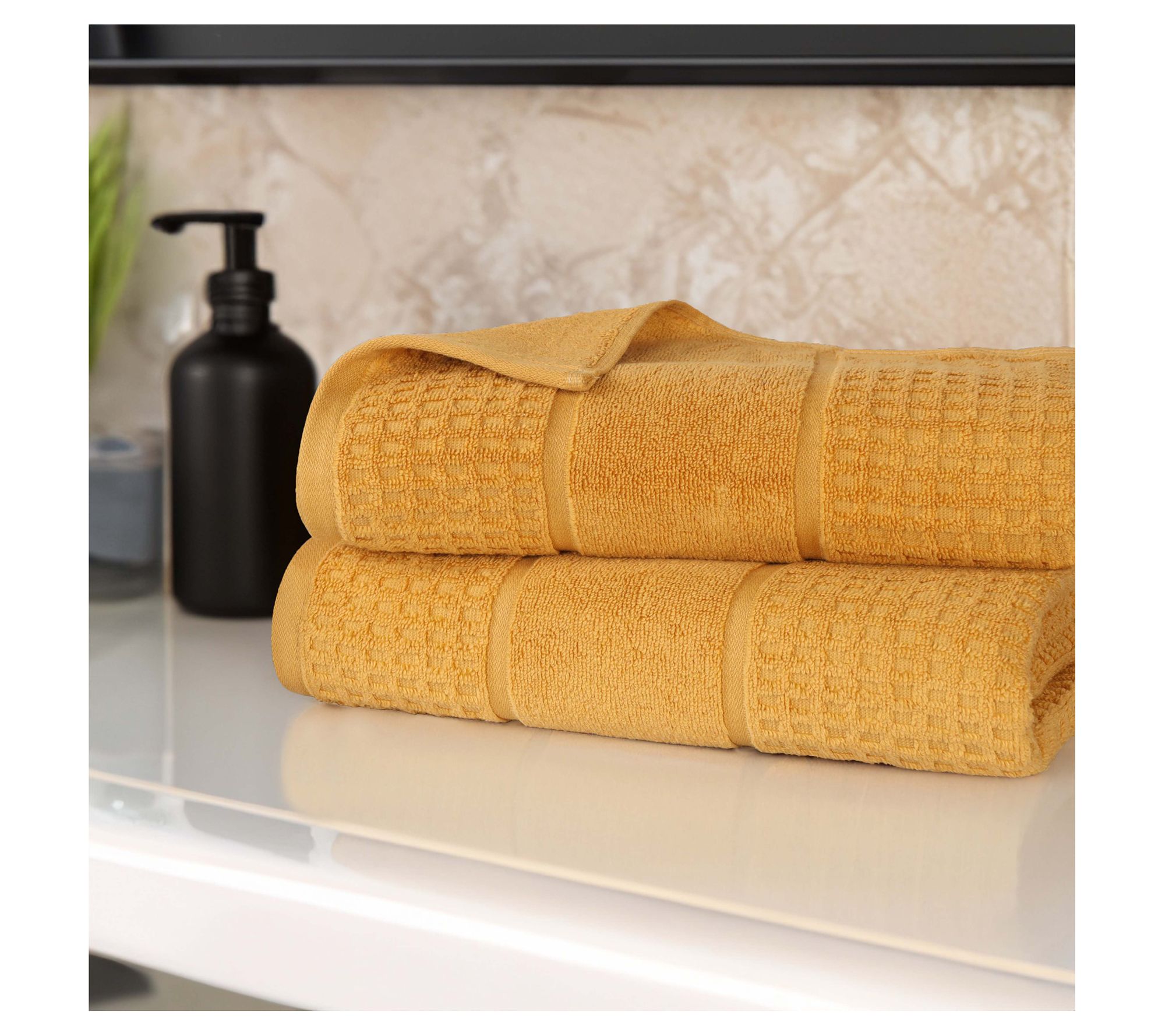 Superior Cotton Waffle Honeycomb 2-Piece Bath Sheet Set
