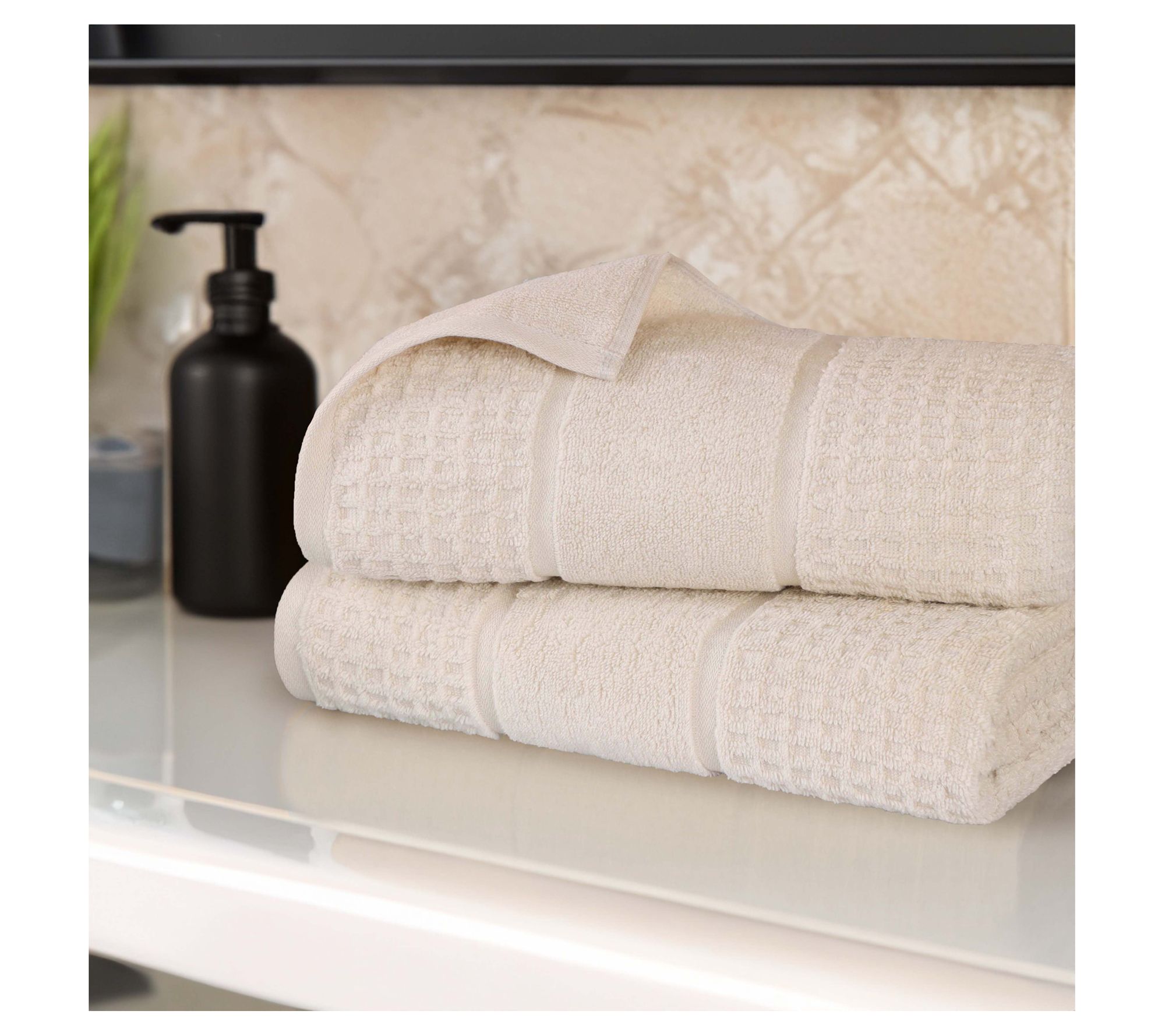 Superior Cotton Waffle Honeycomb 2-Piece Bath Sheet Set