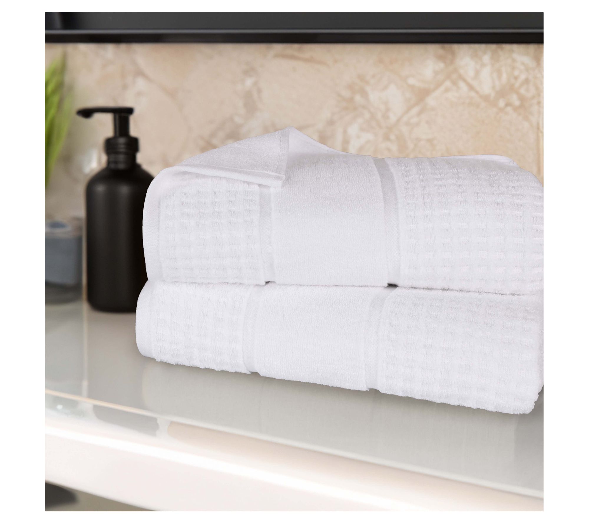 Superior Cotton Waffle Honeycomb 2-Piece Bath Sheet Set