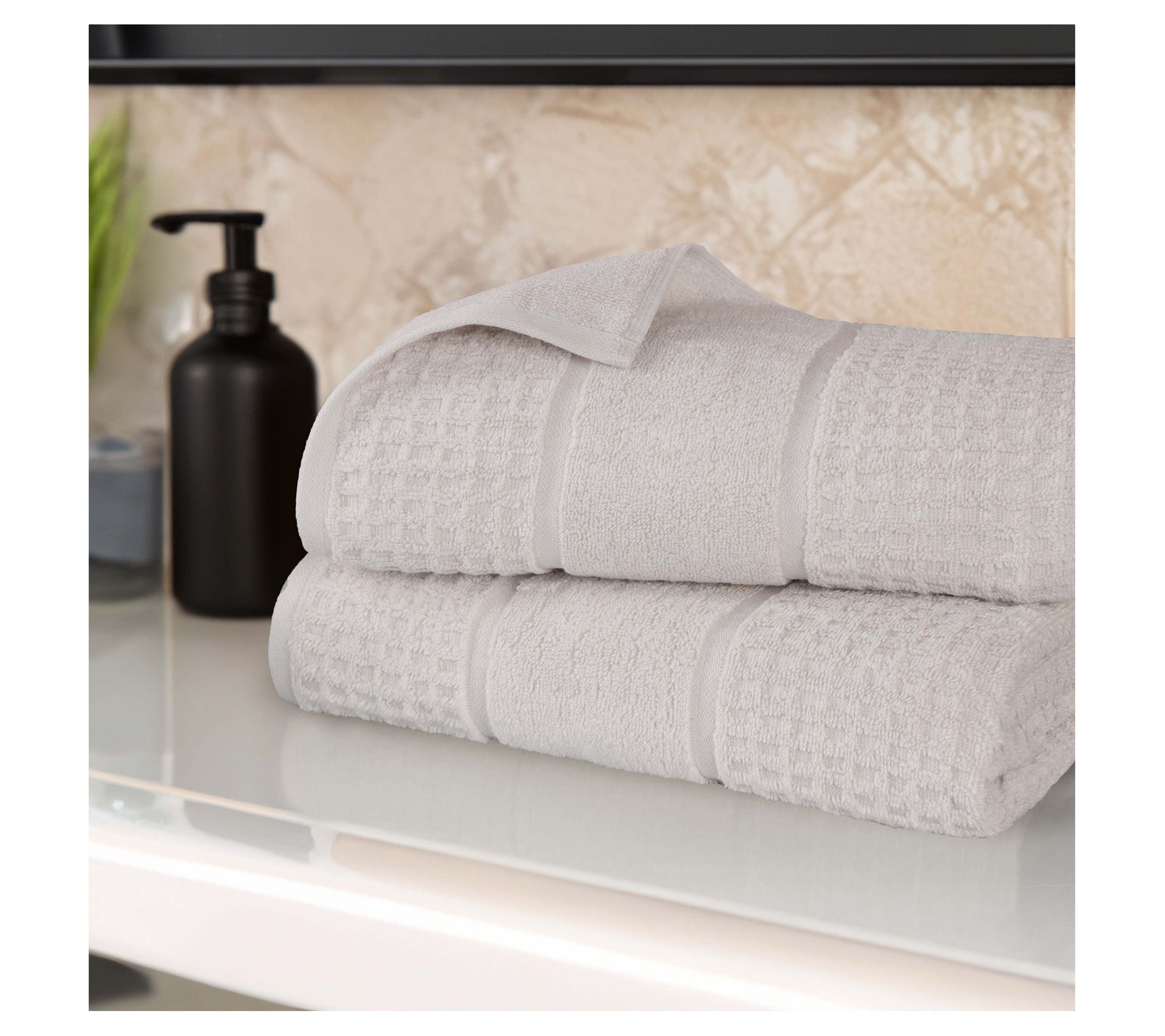 Superior Cotton Waffle Honeycomb 2-Piece Bath Sheet Set
