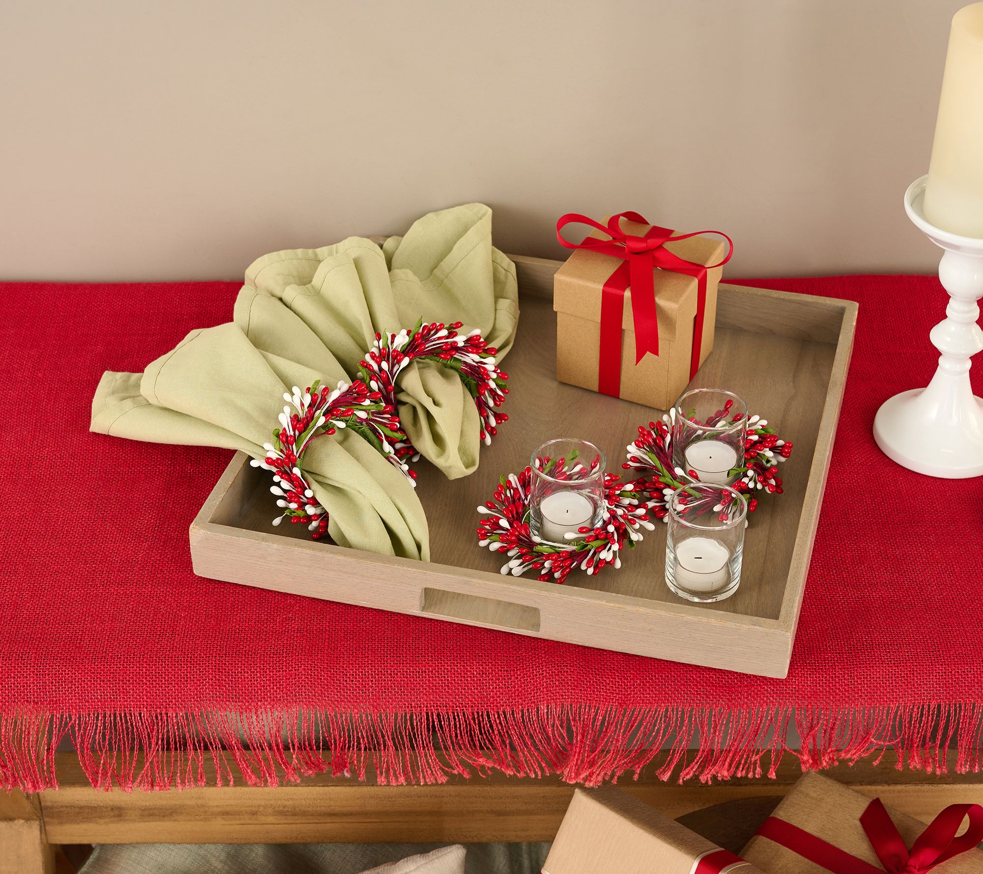 Set of 4 Pip Berry Candle Rings by Valerie