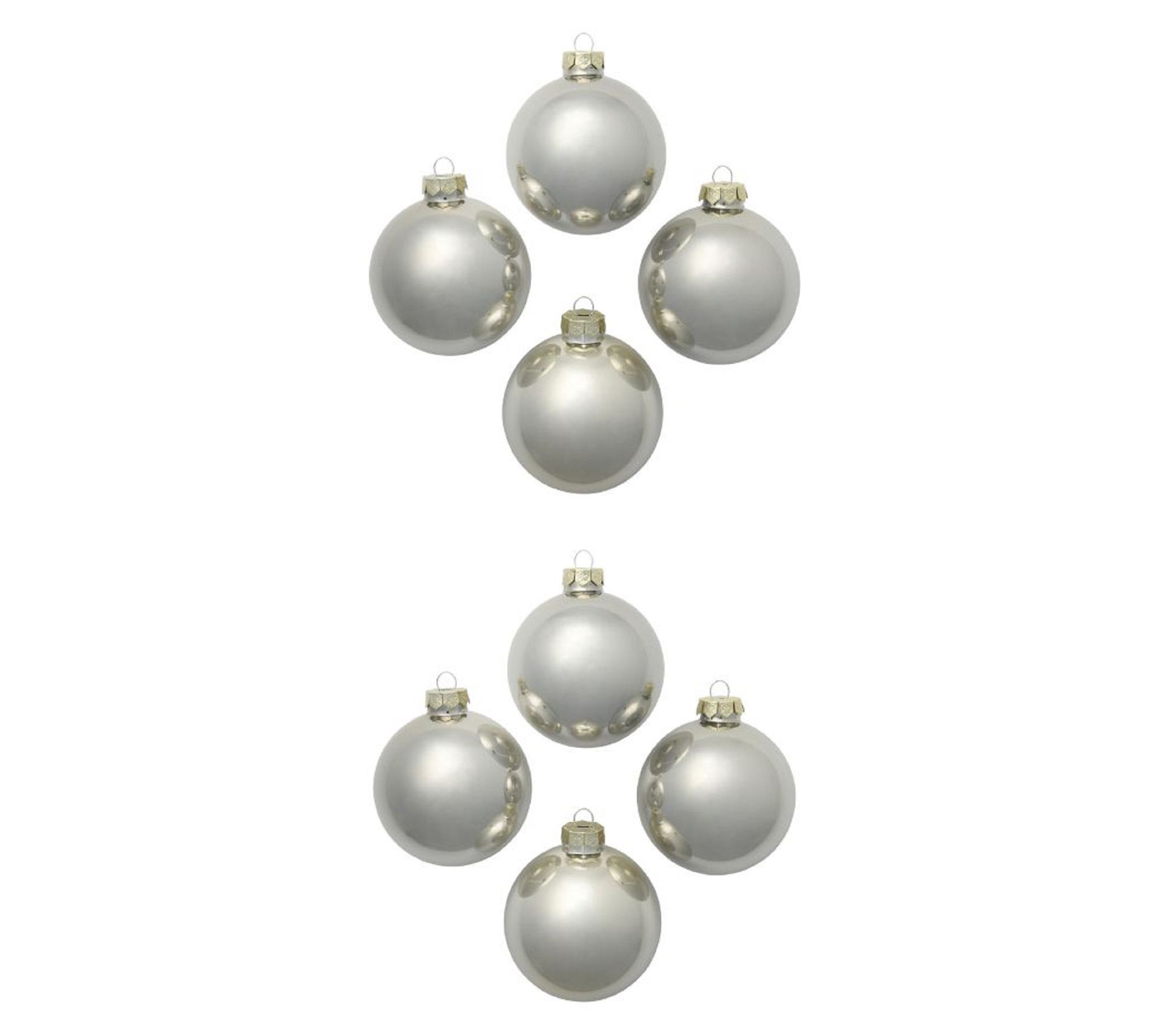 Whitehurst Set of (8) 3.25" Pearl Finish Glassrnament