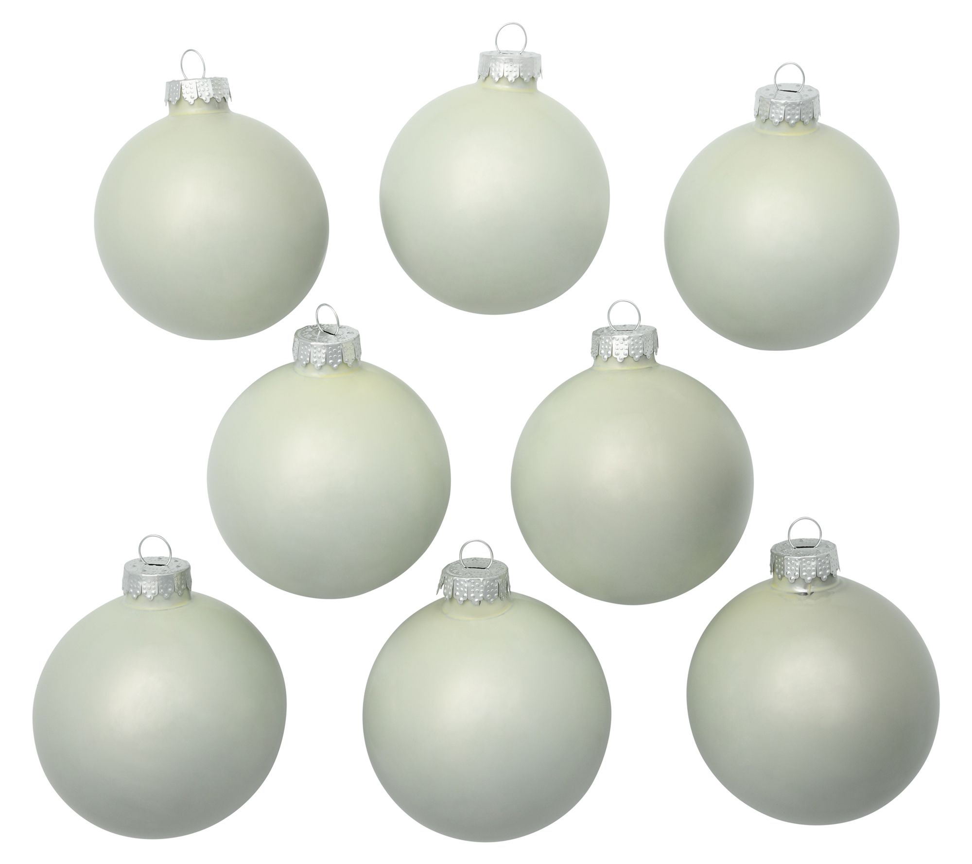 Whitehurst Set of (8) 3.25" Pearl Finish Glassrnament