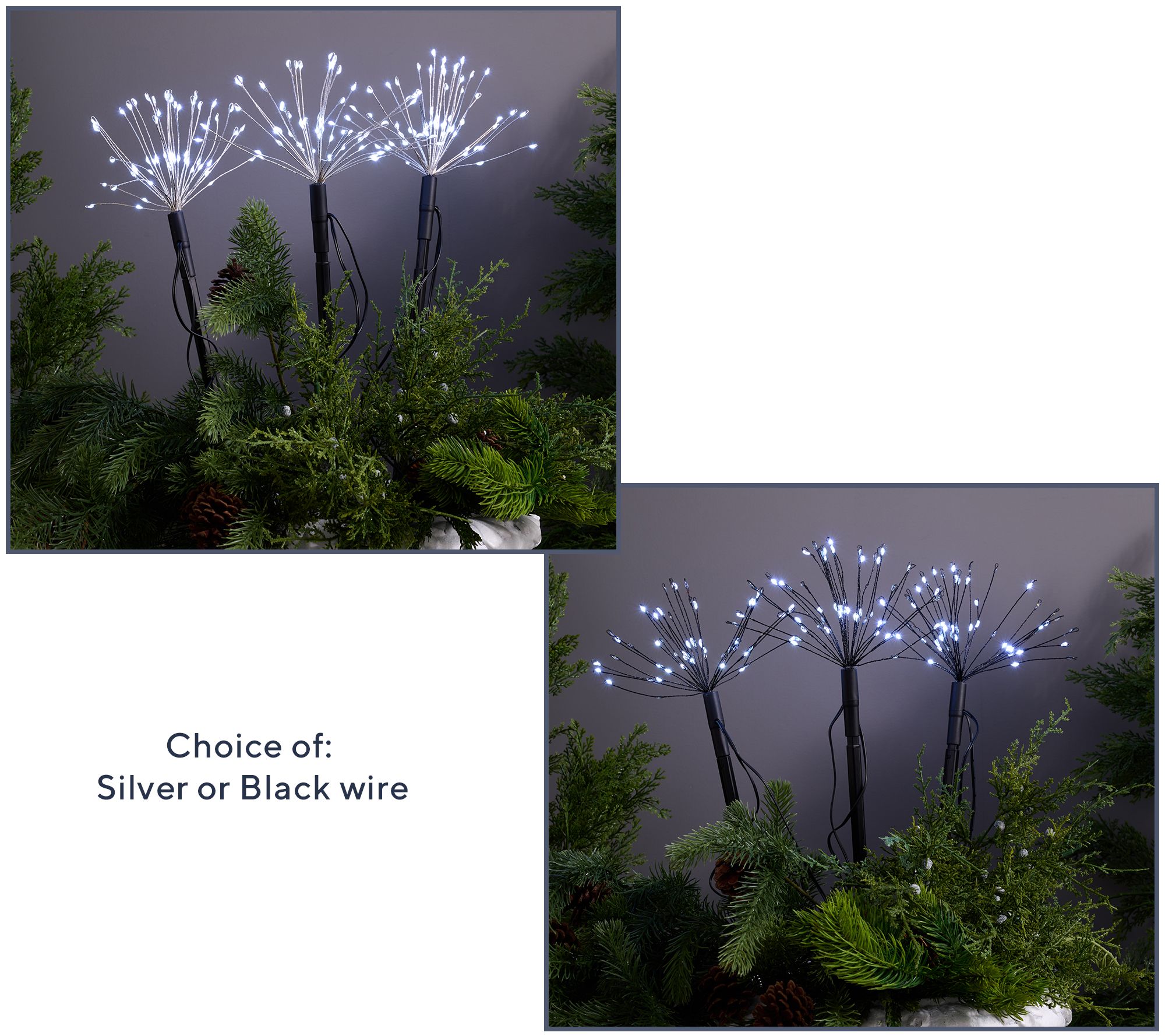 "As Is" Bethlehem Lights Set of 3 Mini Starburst Stake Lights