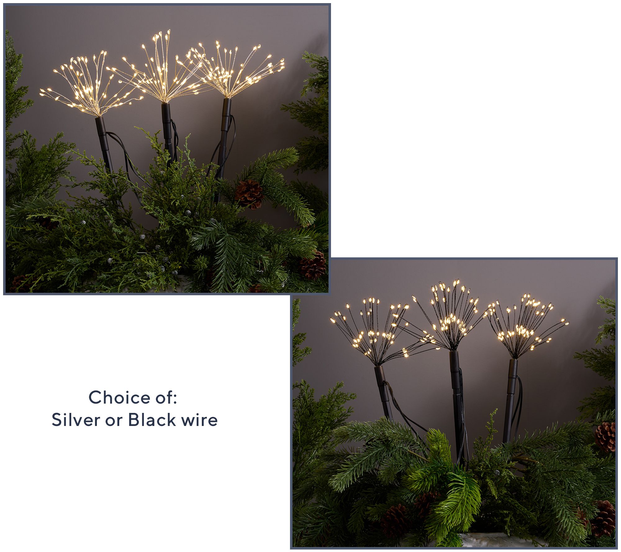 "As Is" Bethlehem Lights Set of 3 Mini Starburst Stake Lights