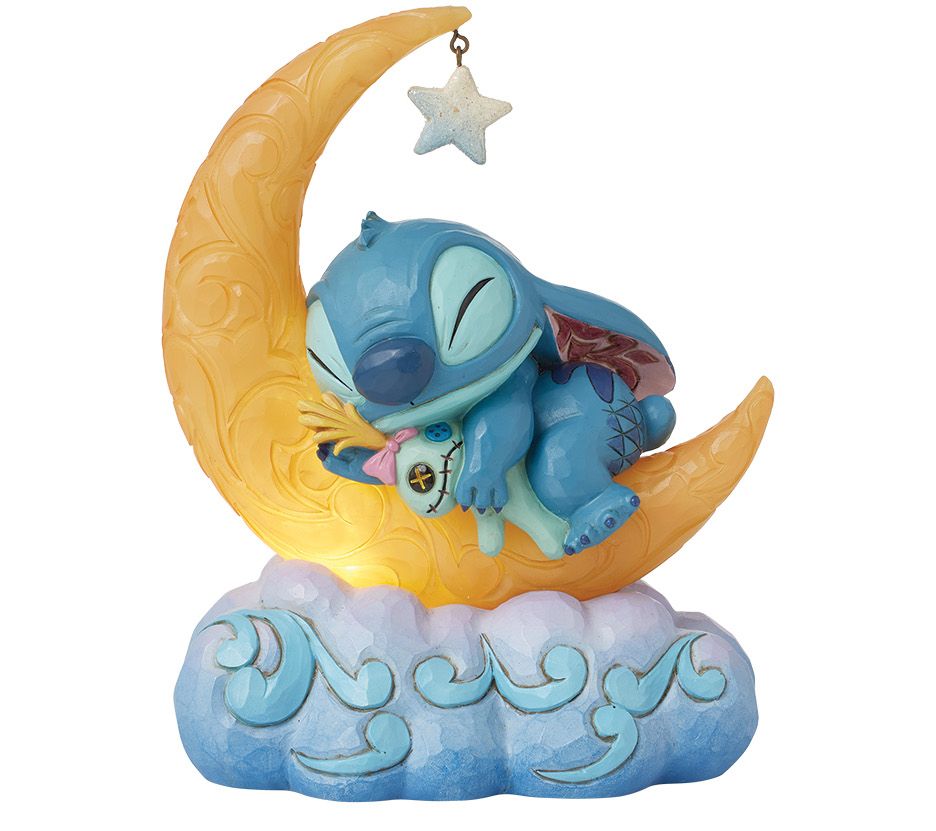 Jim Shore Disney Traditions Stitch & Scrump Moon LED Figurine
