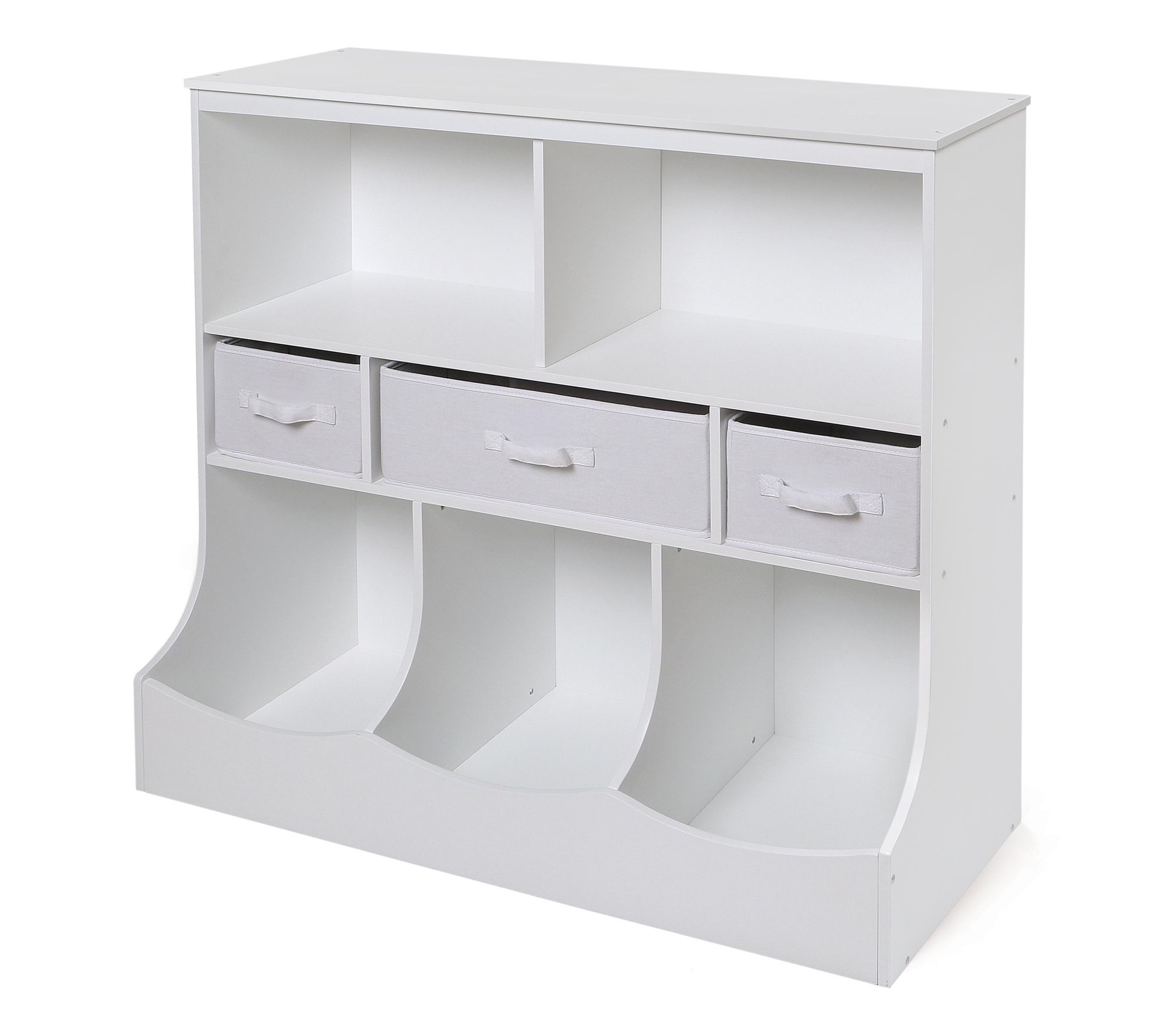 Badger Basket Combo Bin Wood Storage Unit withThree Baskets