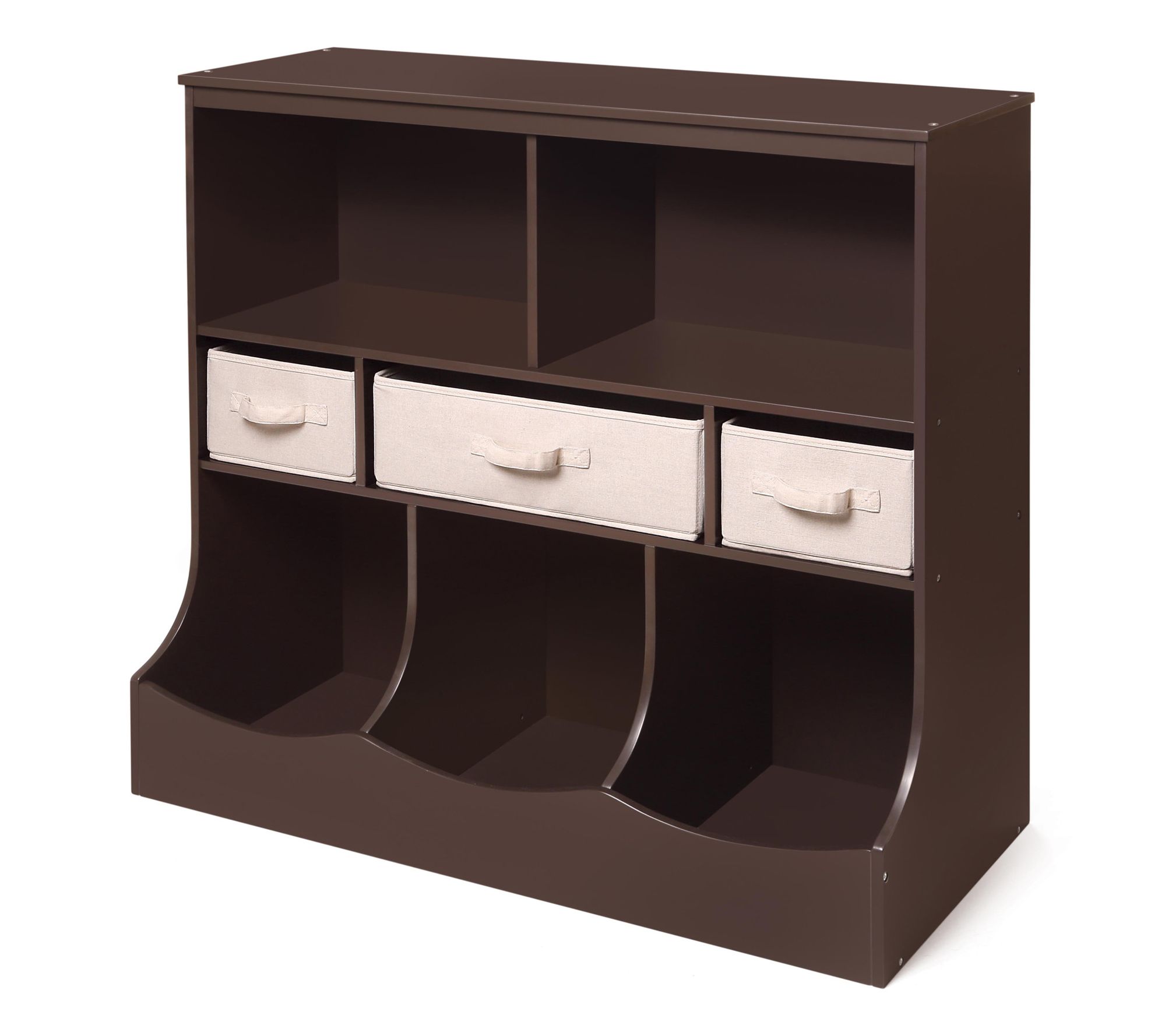 Badger Basket Combo Bin Wood Storage Unit withThree Baskets