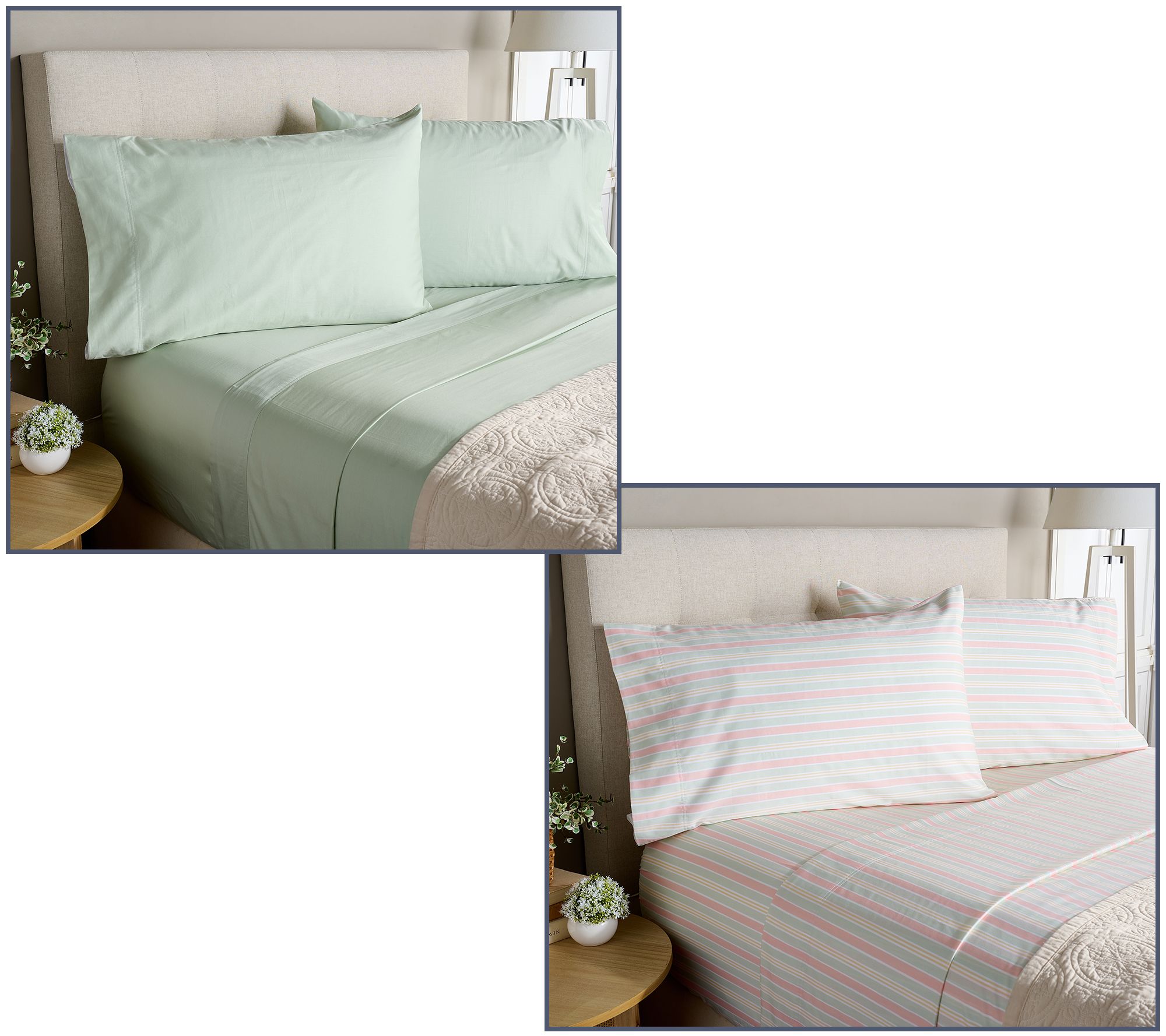 "As Is" Home Reflections 2-Pack Cotton Sateen Sheet Set