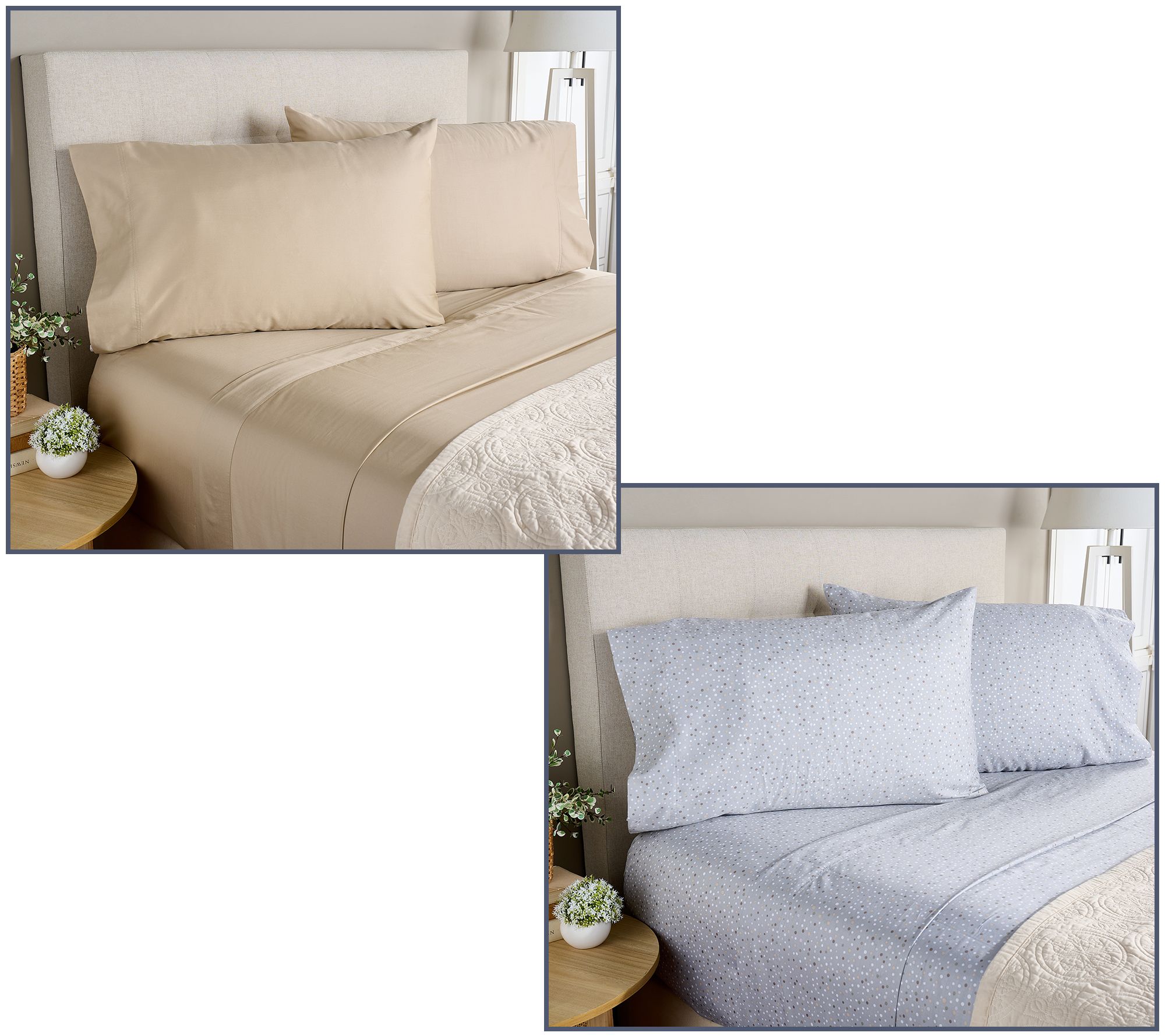 "As Is" Home Reflections 2-Pack Cotton Sateen Sheet Set