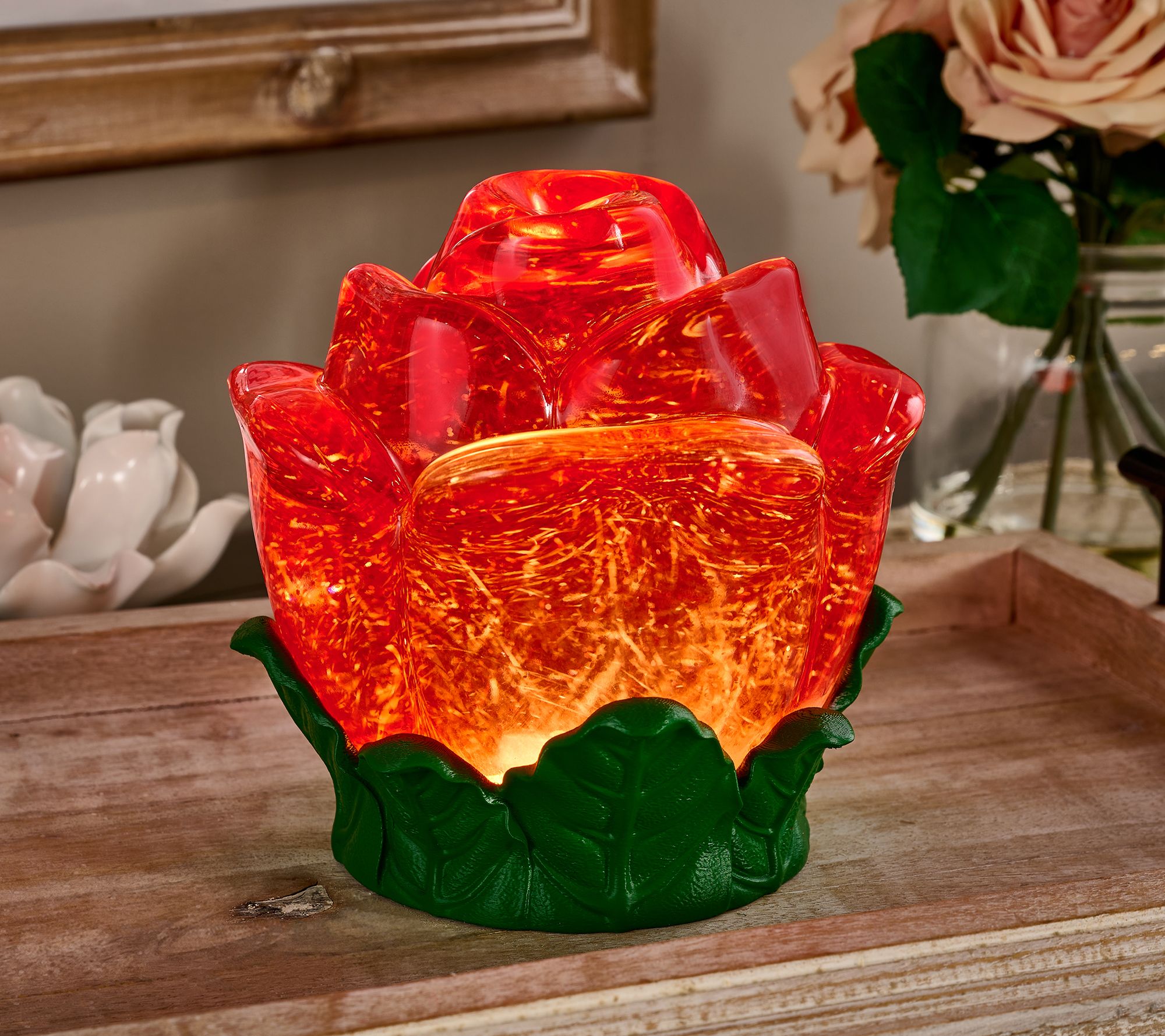 Illuminated Glitter Rose by Valerie