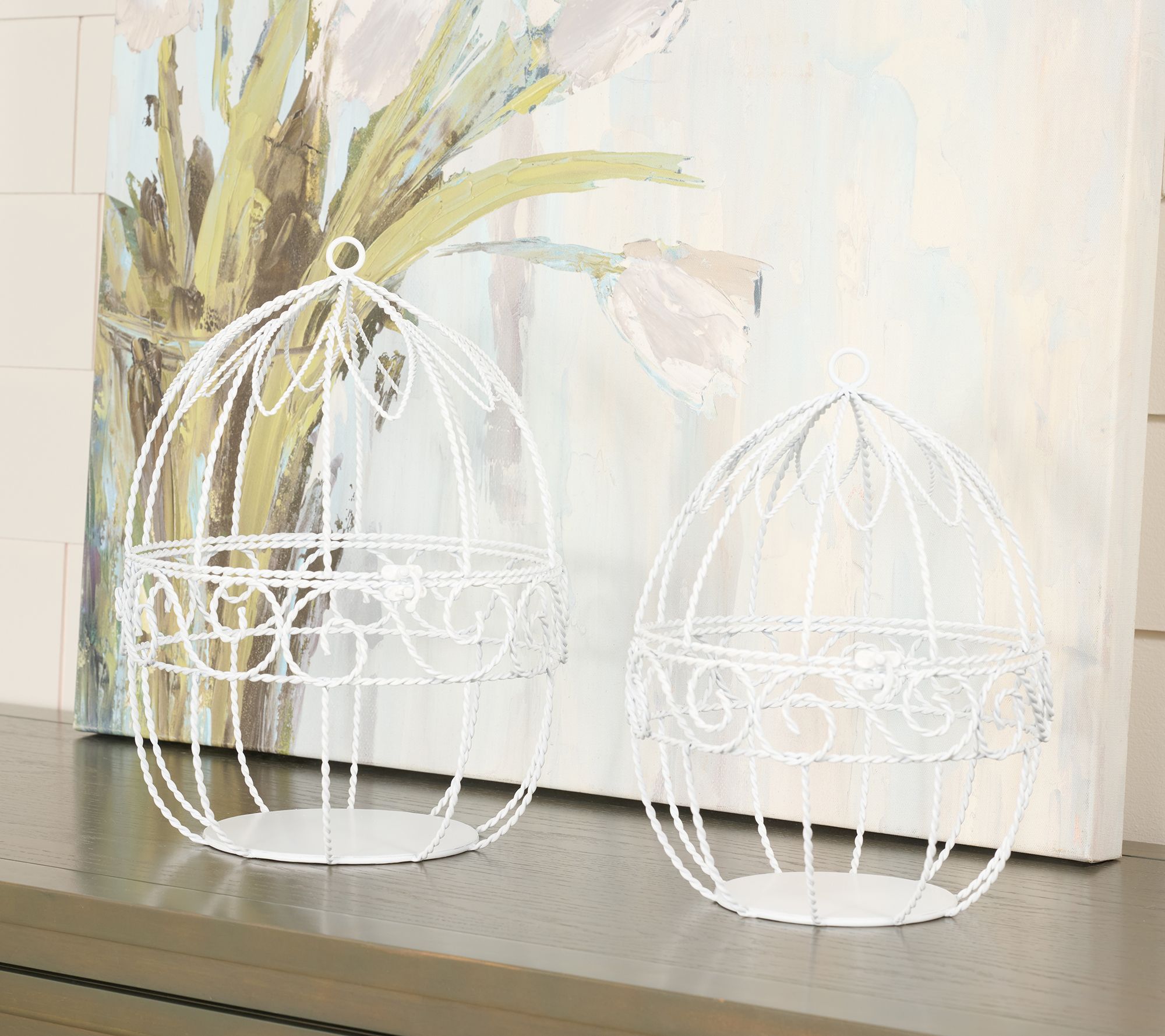Indoor/Outdoor Set of 2 Nested Wire Eggs by Valerie
