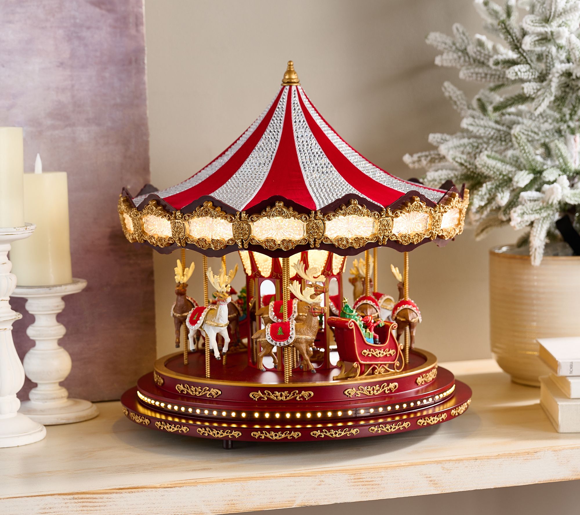 "As Is" Mr. Christmas 16" Deluxe Crystal Animated Carousel