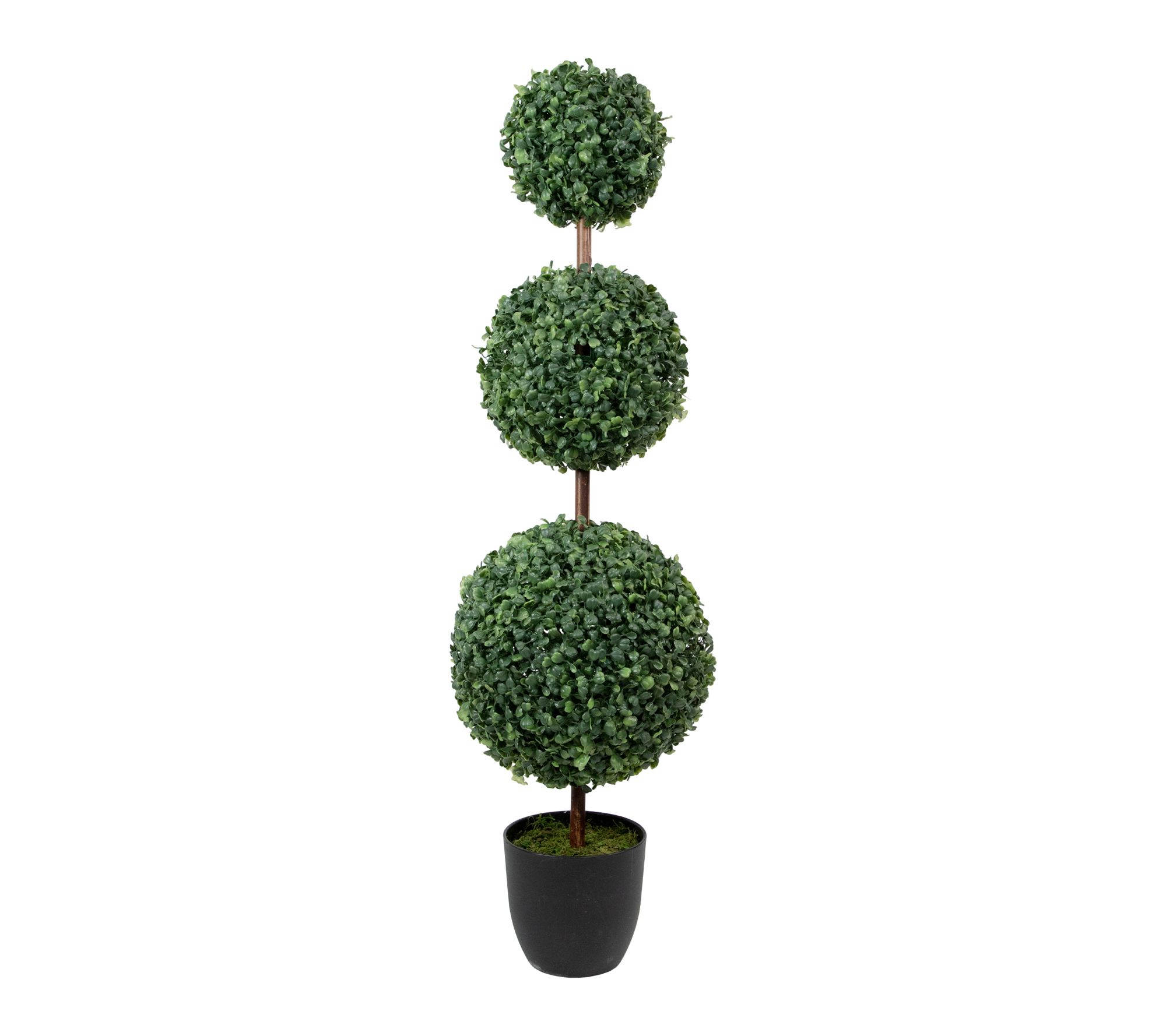 Northlight 38" Two-Tone Boxwood Triple Ball Topiary Pot Unlit
