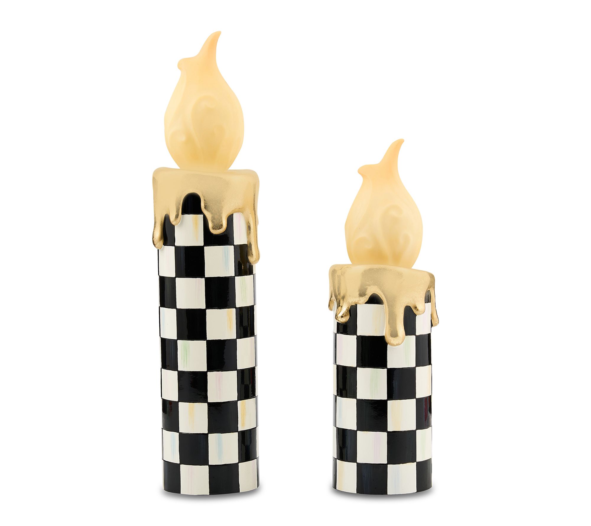 MacKenzie- Childs S/2 Illuminated Candles - Small & Large