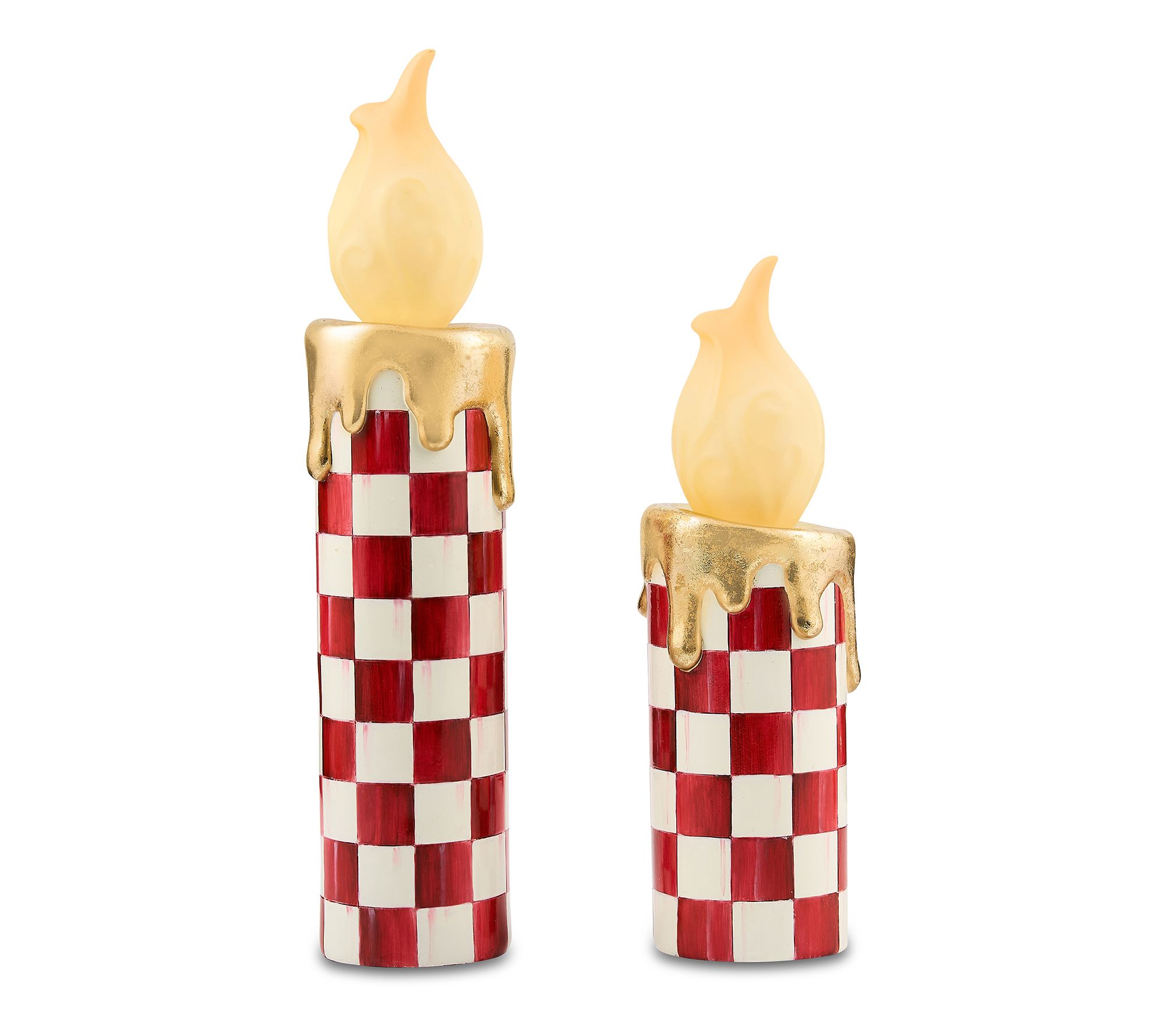 MacKenzie- Childs S/2 Illuminated Candles - Small & Large