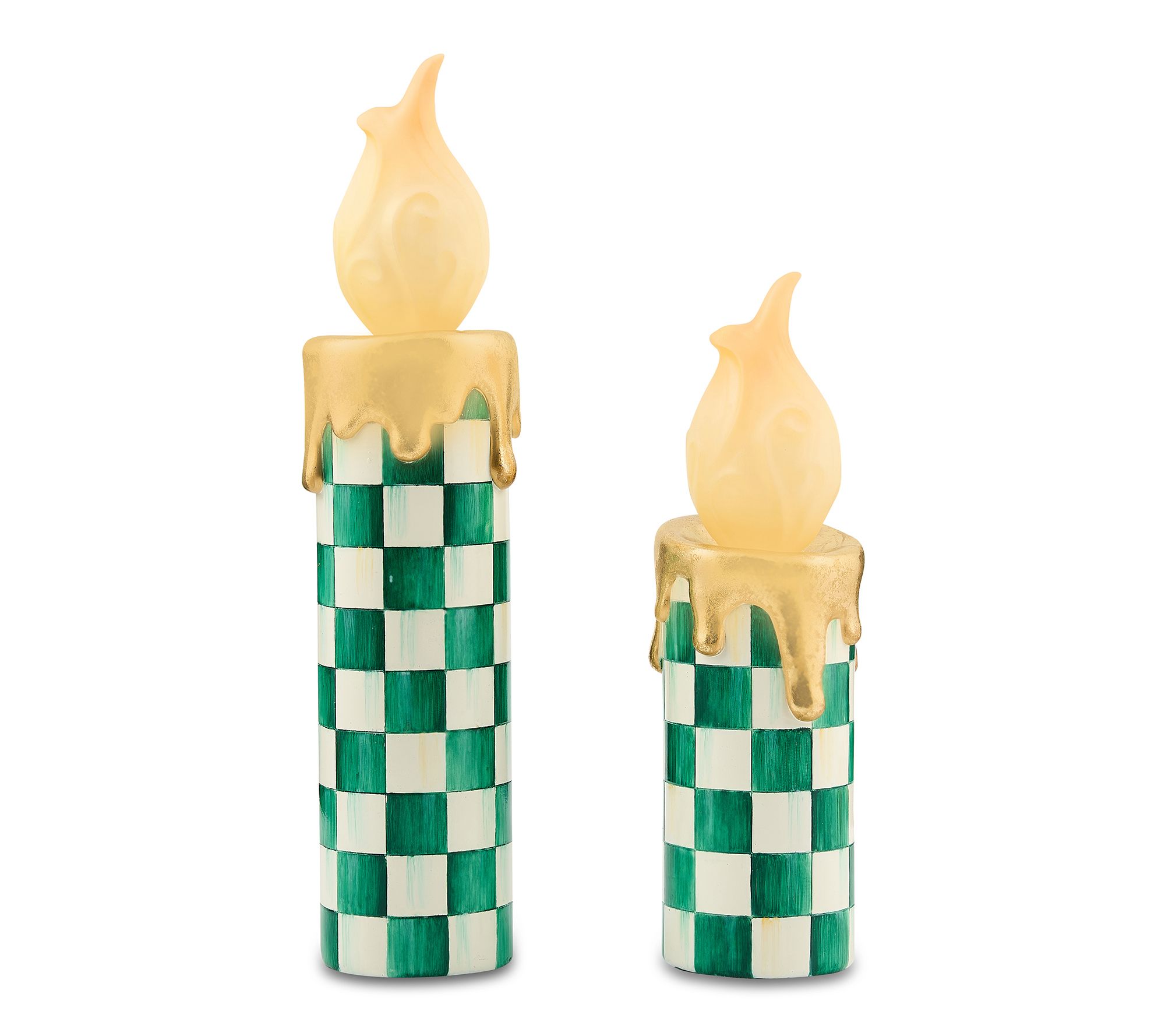 MacKenzie- Childs S/2 Illuminated Candles - Small & Large