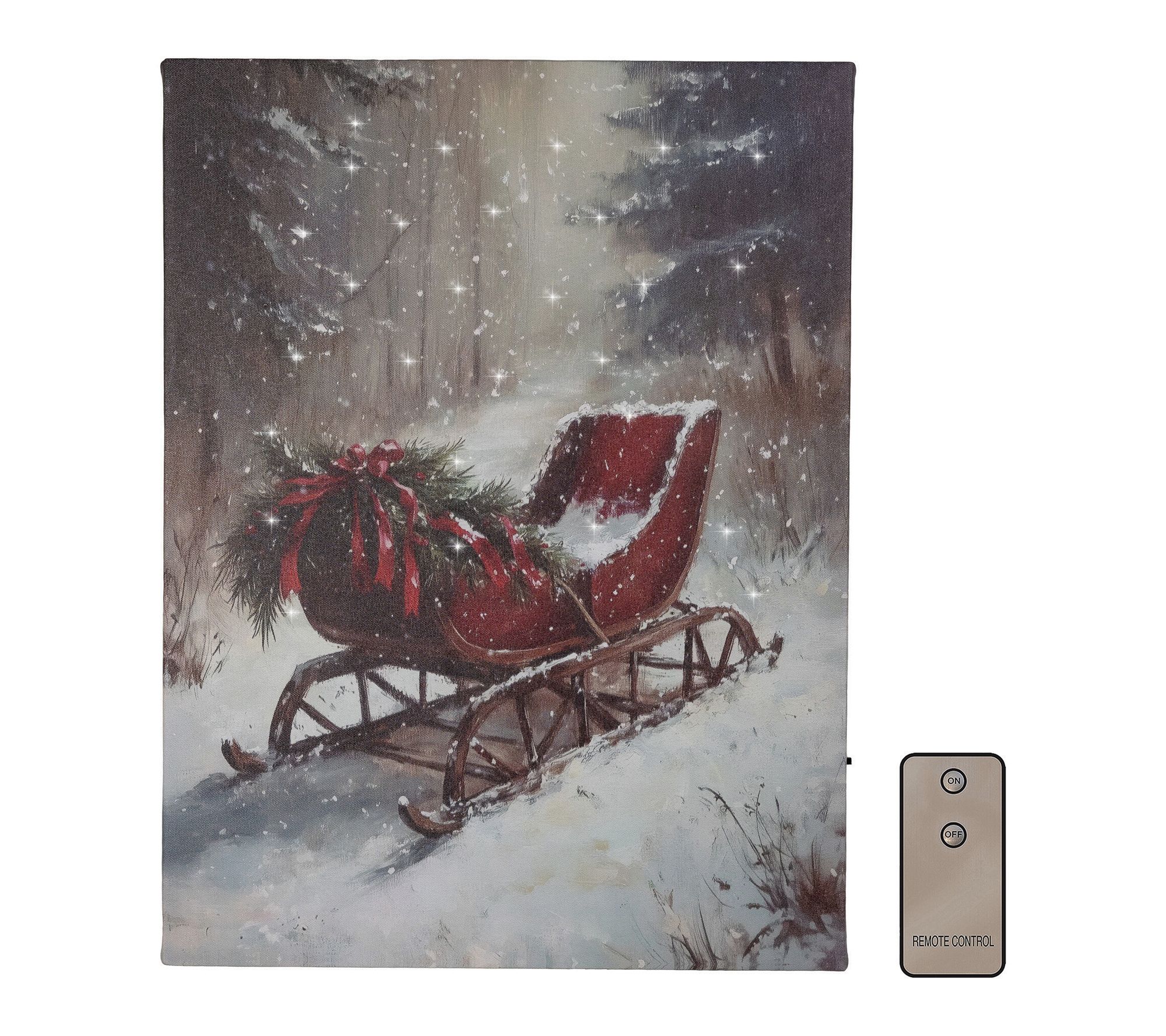 LumaBase Battery Operated Lighted Wall Art - Winter Sleigh