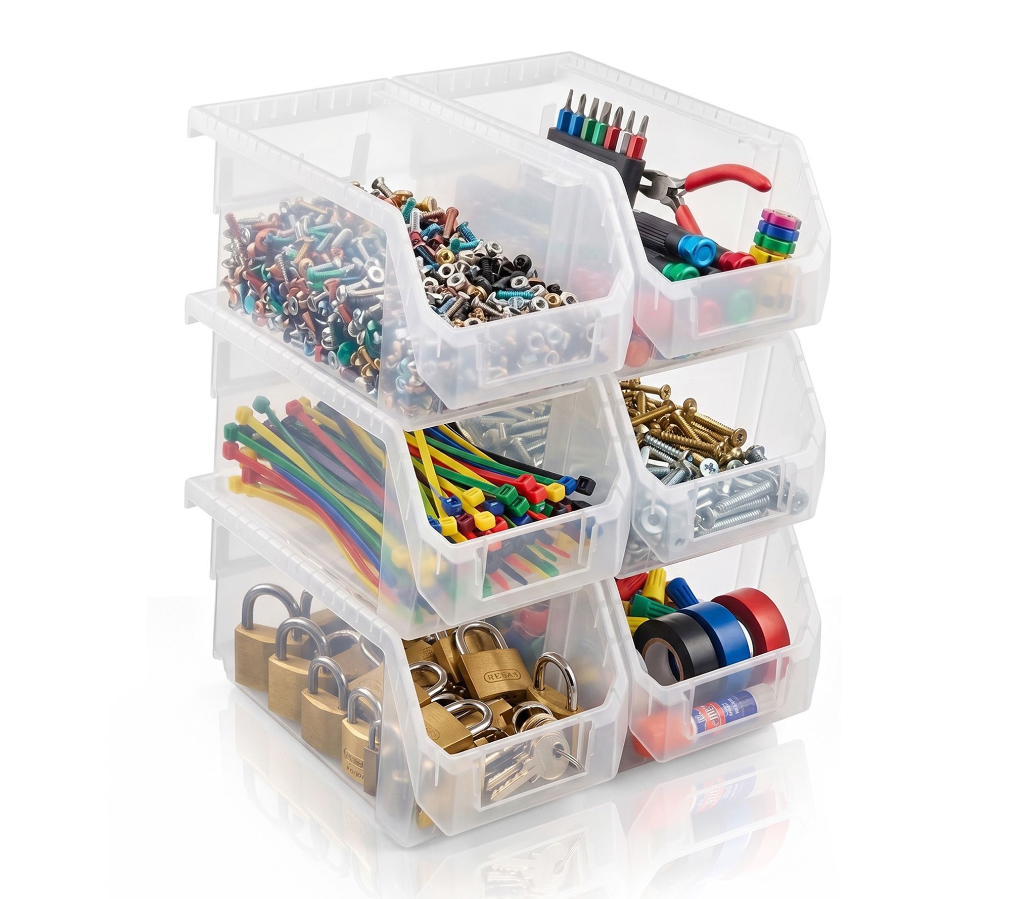 Sorbus Open Front Garage Plastic Storage Bin - Medium, 6 PK - QVC.com