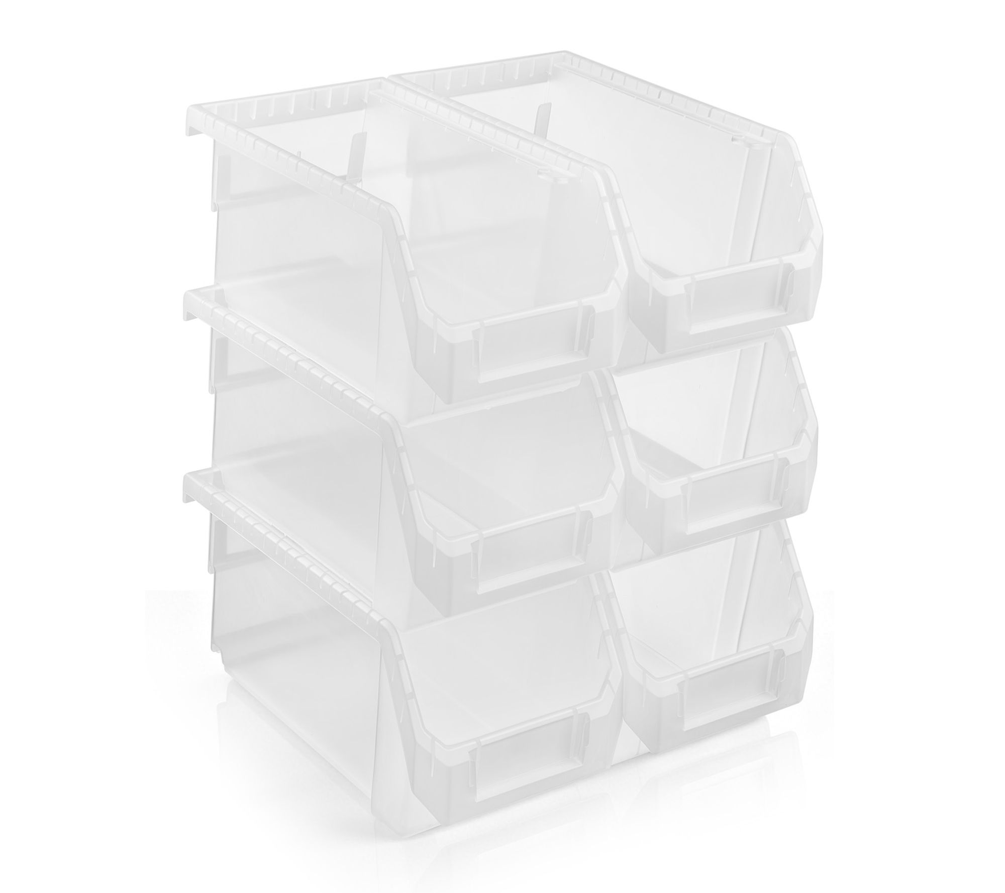 Sorbus Open Front Garage Plastic Storage Bin - Medium, 6 PK