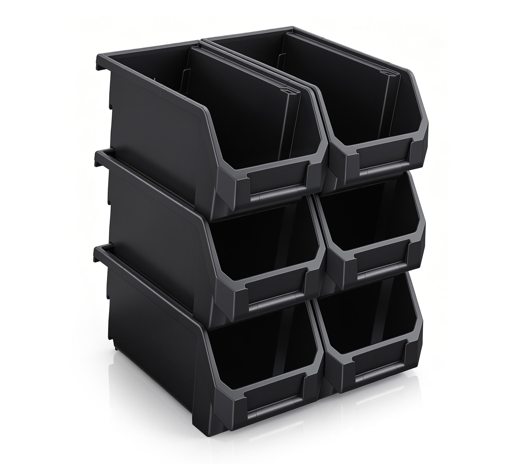 Sorbus Open Front Garage Plastic Storage Bin - Medium, 6 PK