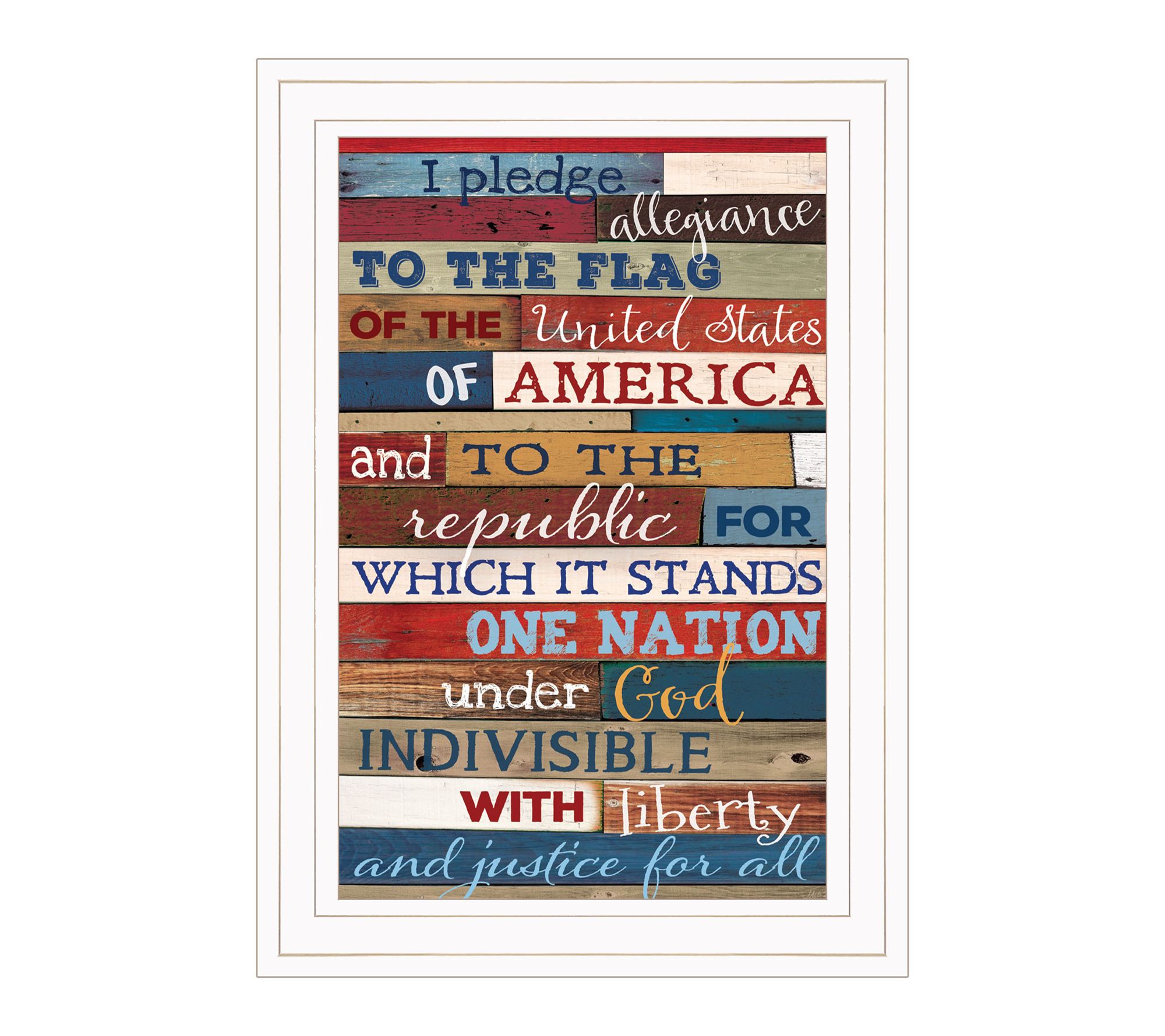HomeRoots Red White Blue Pledge Allegiance Framed Art