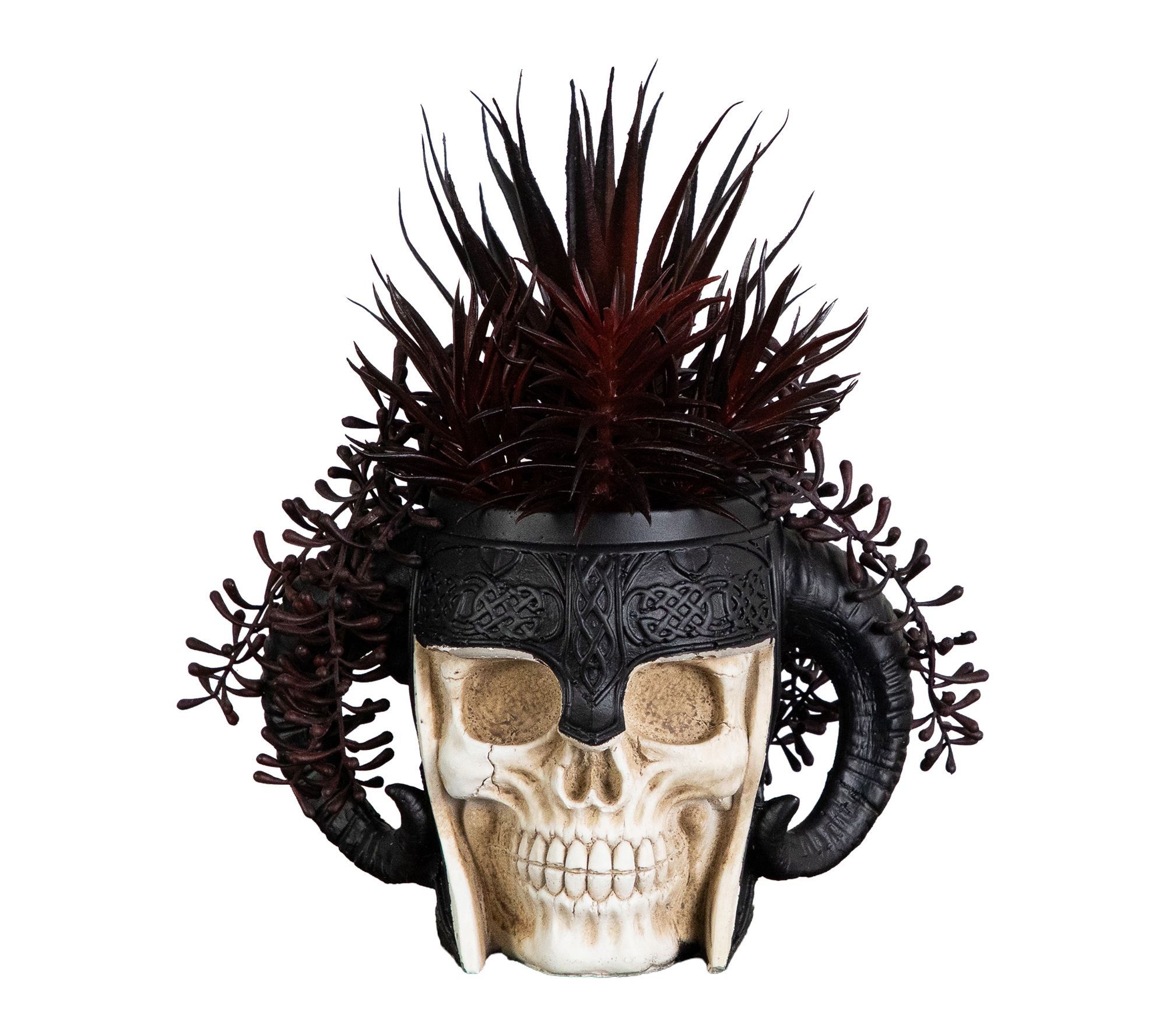 9-in Garden in Warrior Skull Planter by Nearly Natural