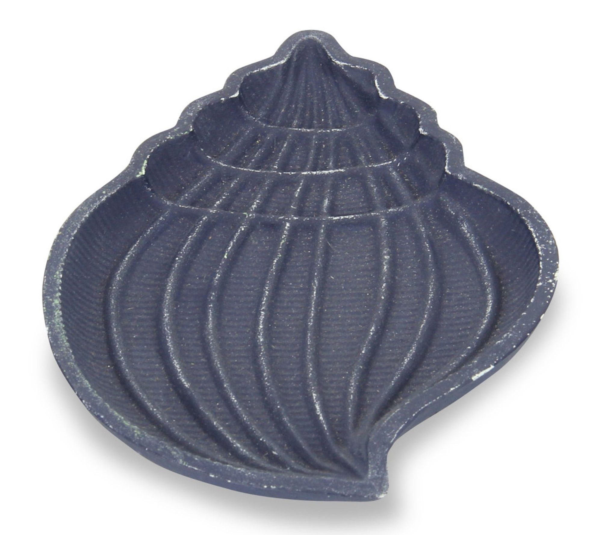 HomeRoots 6" Blue Conch Shell Cast Iron Vanity Tray