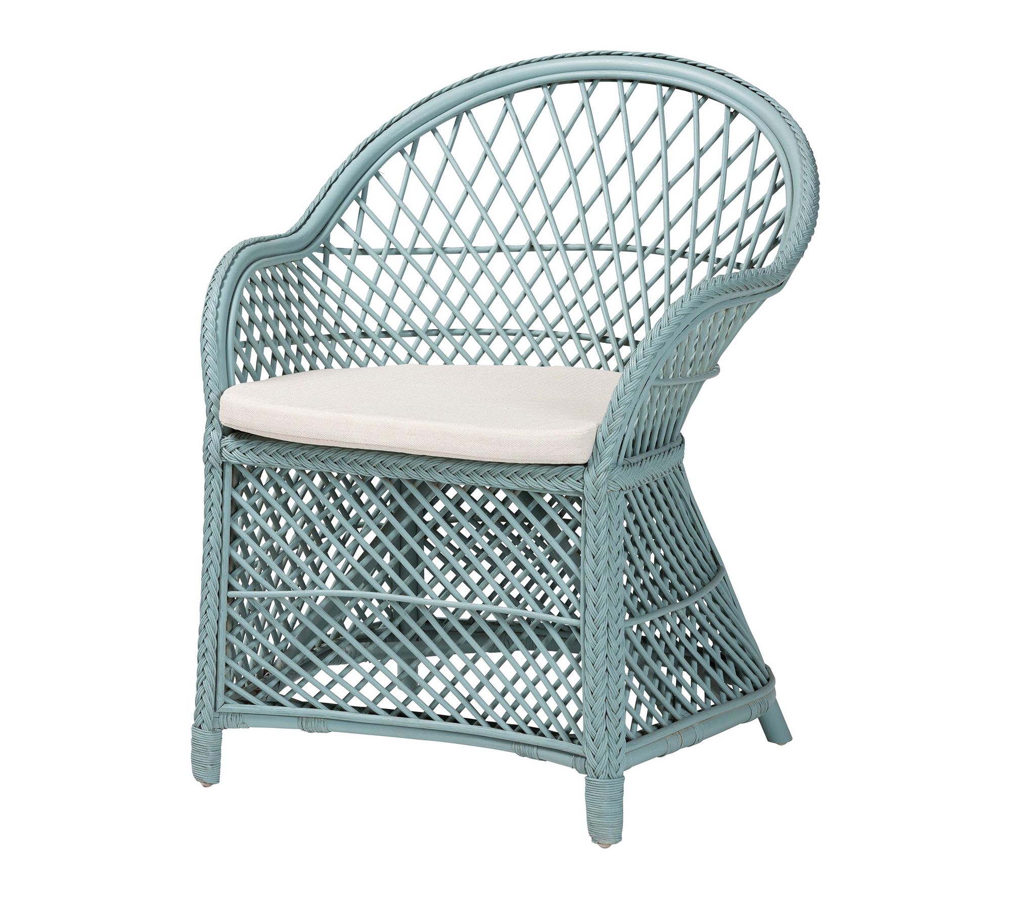bali & pari Casilda Light Blue Braided Rattan Arm Chair