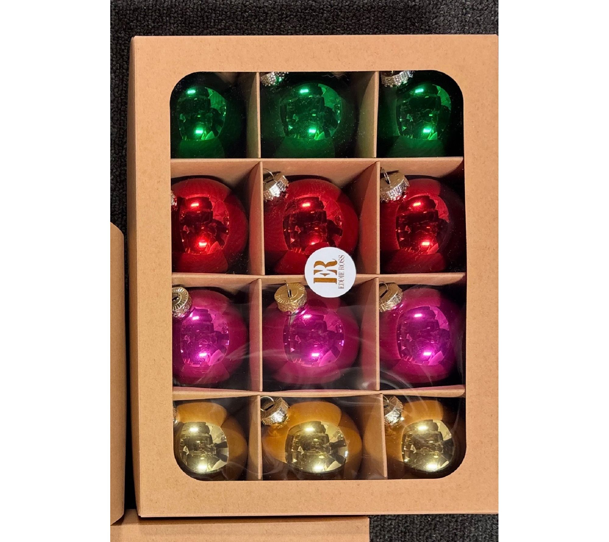 Whitehurst 2 3/4" Shiny Glass Ornaments by Eddie Ross, S/12