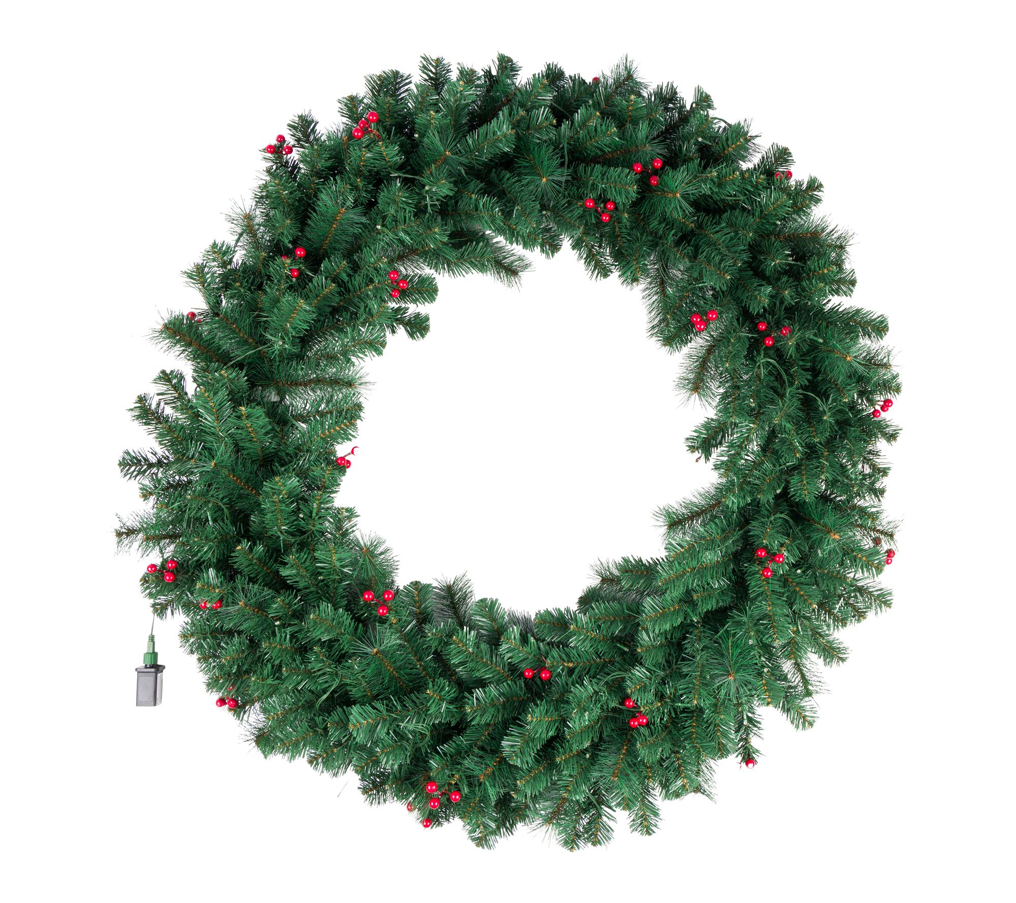 Elf Stor Large 48" Christmas Wreath with Lights and Berries