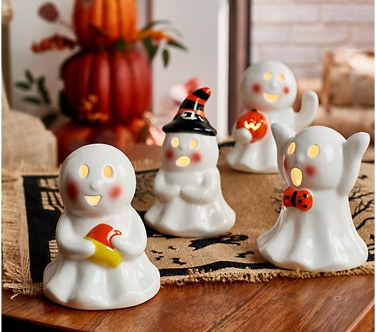 Mr. Halloween Set of 4 Mini Ceramic Figures - QVC.com