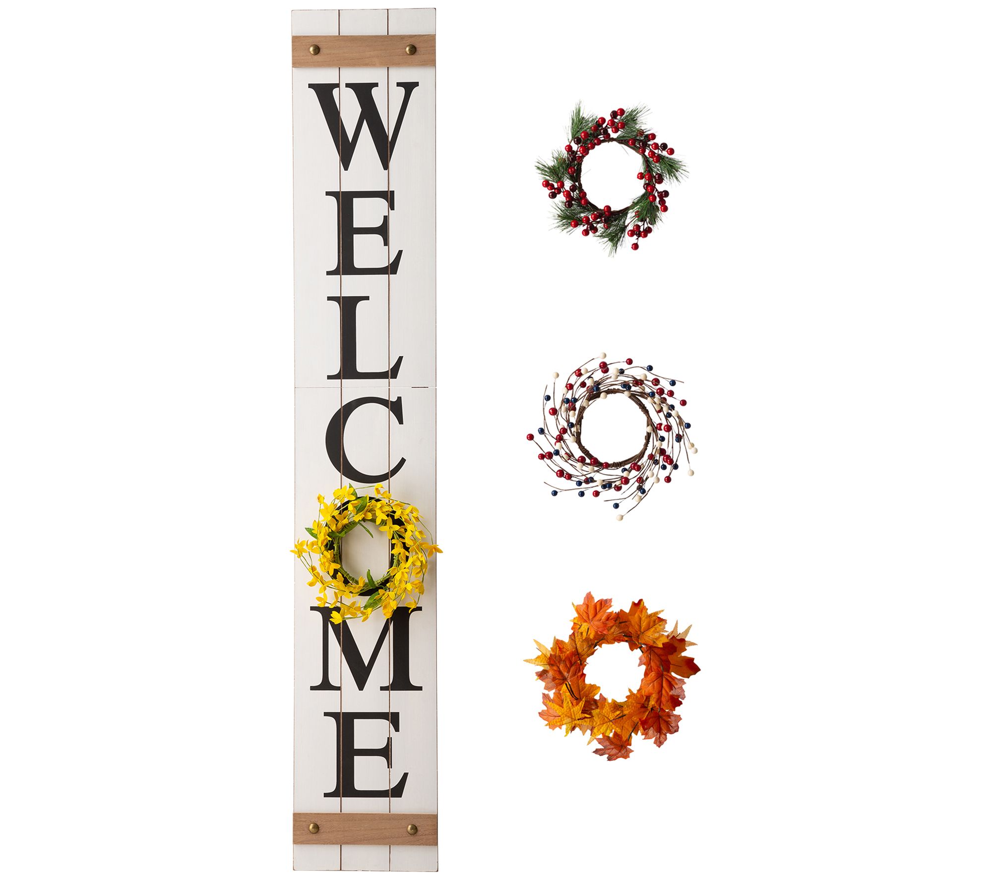 Glitzhome Welcome Patriotic, Spring, Fall, Holi day Wreath Sig
