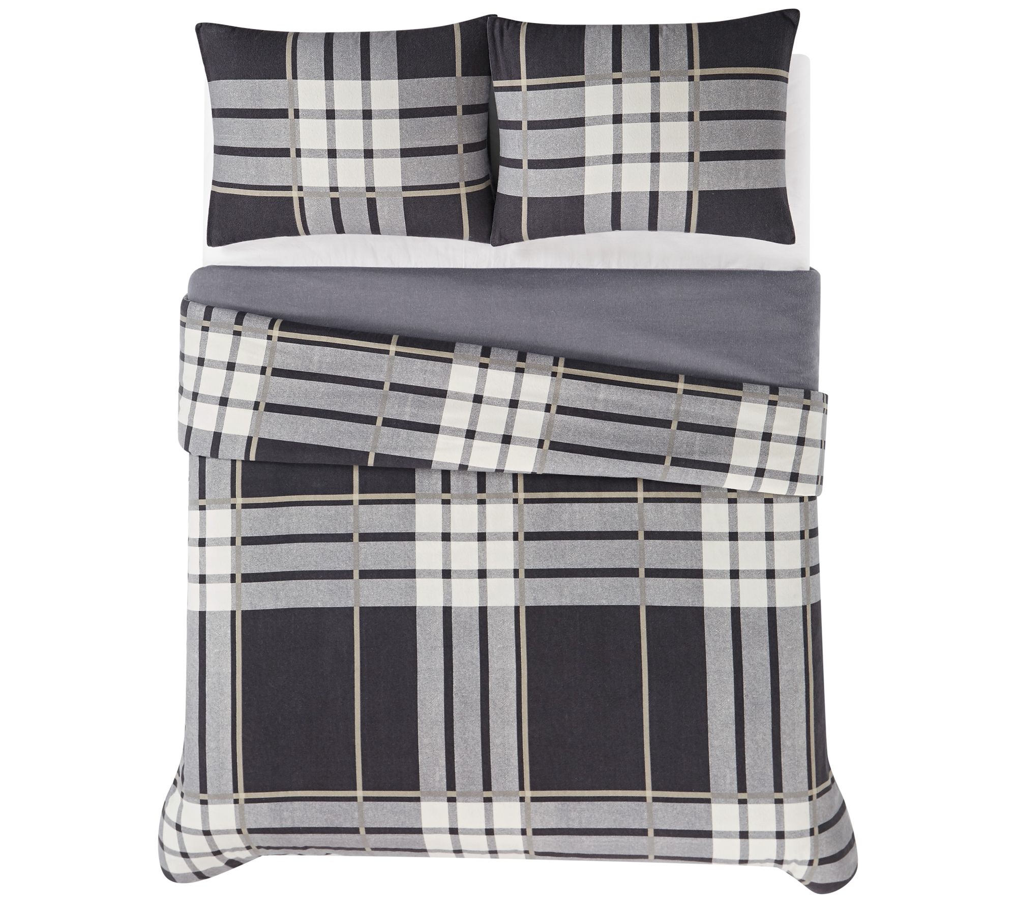 Truly Soft Milo Plaid King 3 Piece Flannel Comforter Set