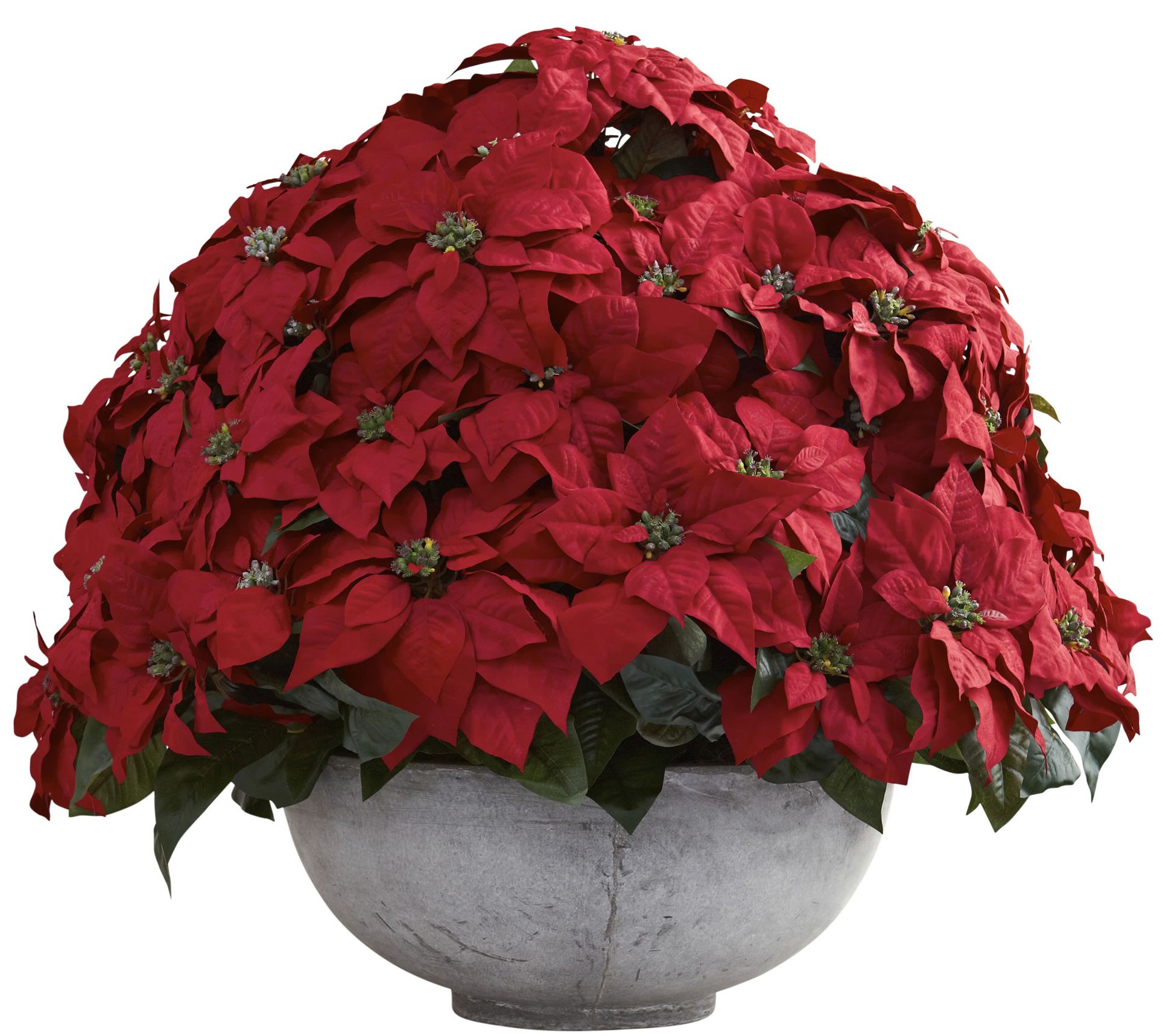 Giant Poinsettia Arrangement with Planter by Nearly Natural