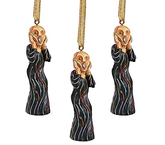 Design Toscano Set of 3 Holiday Silent Scream Ornaments