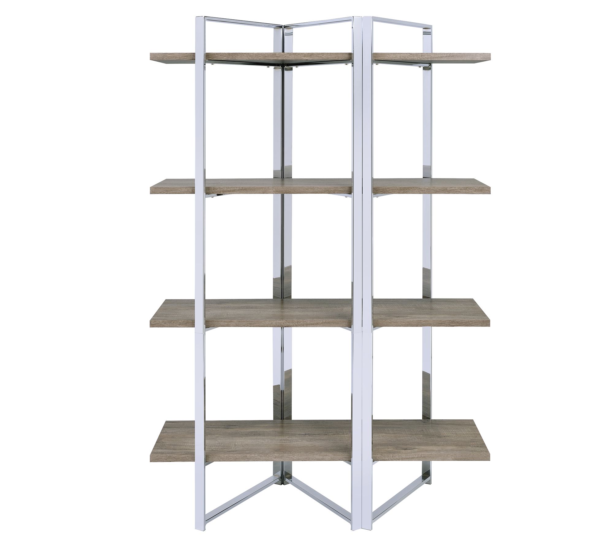 72 Marmo Large 5 Tier Display Shelf Faux Marble/Brass - Teamson Home