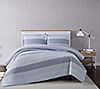 Truly Soft Grey Multi Stripe King 3 Piece QuiltSet