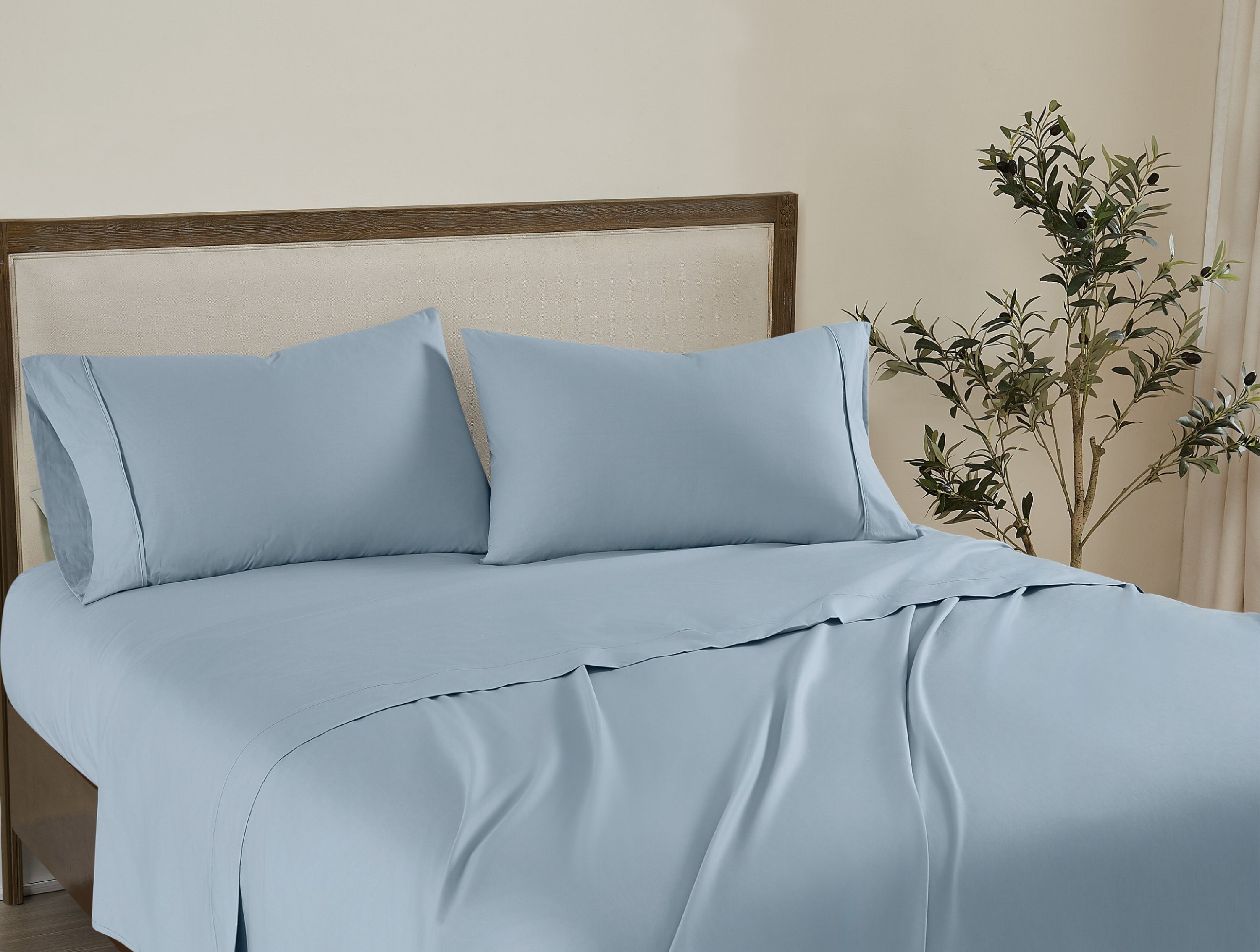 Brooklyn Loom Solid Cotton Percale Twin XL Sheet Set