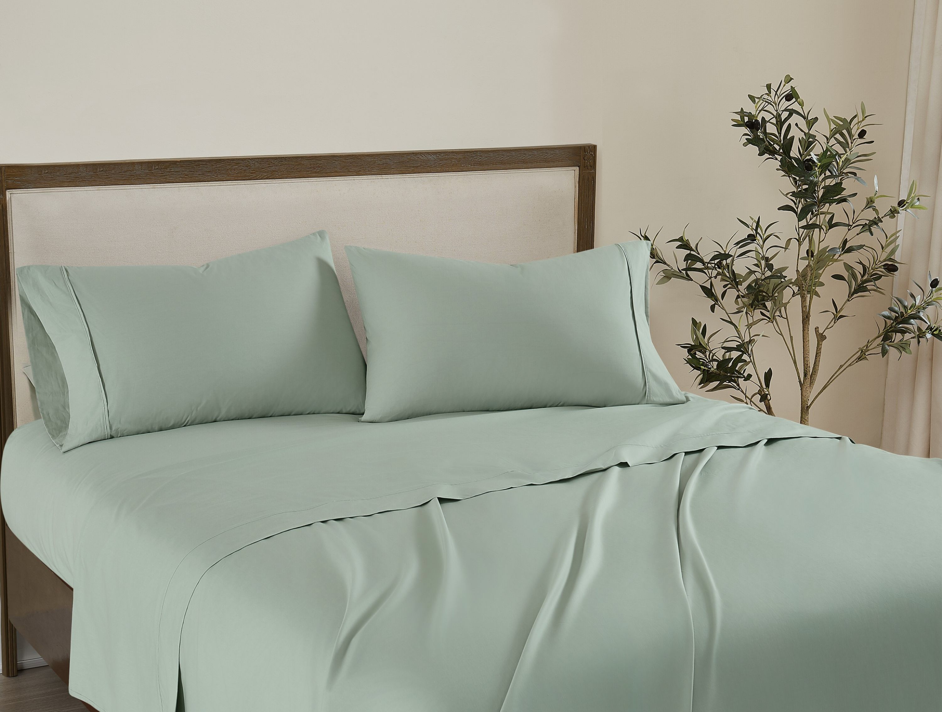 Brooklyn Loom Solid Cotton Percale Twin XL Sheet Set