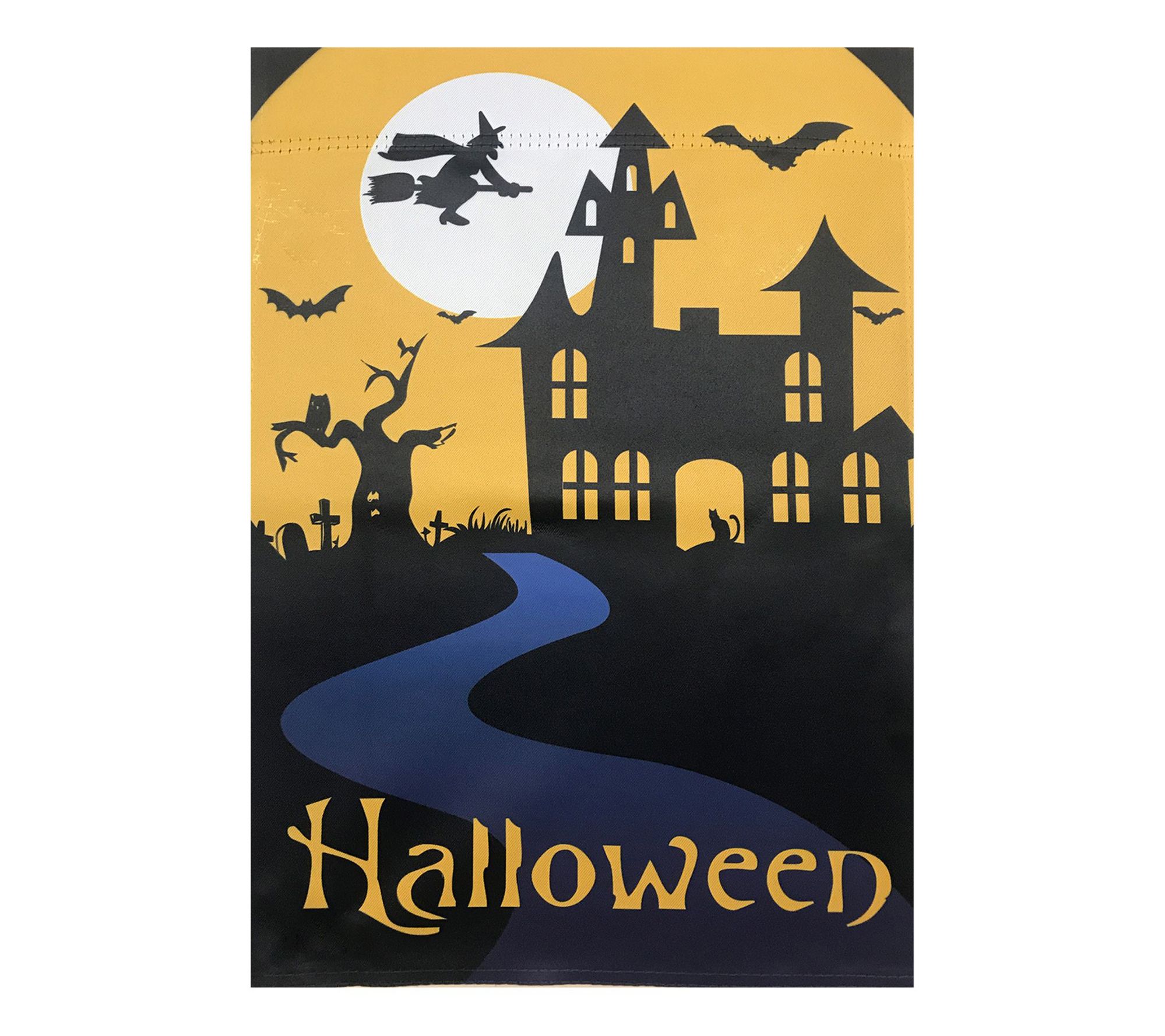 Northlight Spooky House Flag w/Bats & Witch